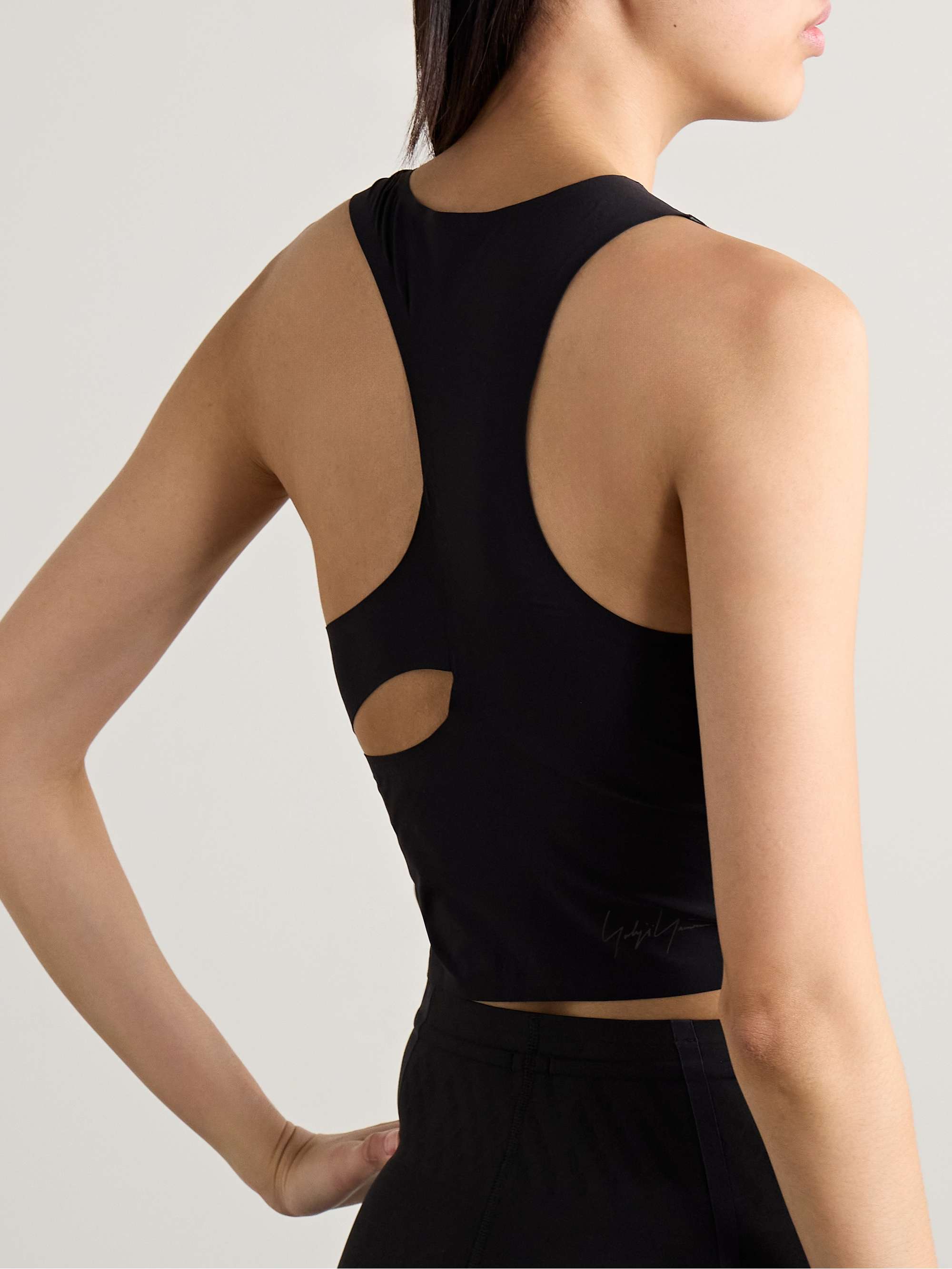+ Y-3 cropped stretch recycled tank view