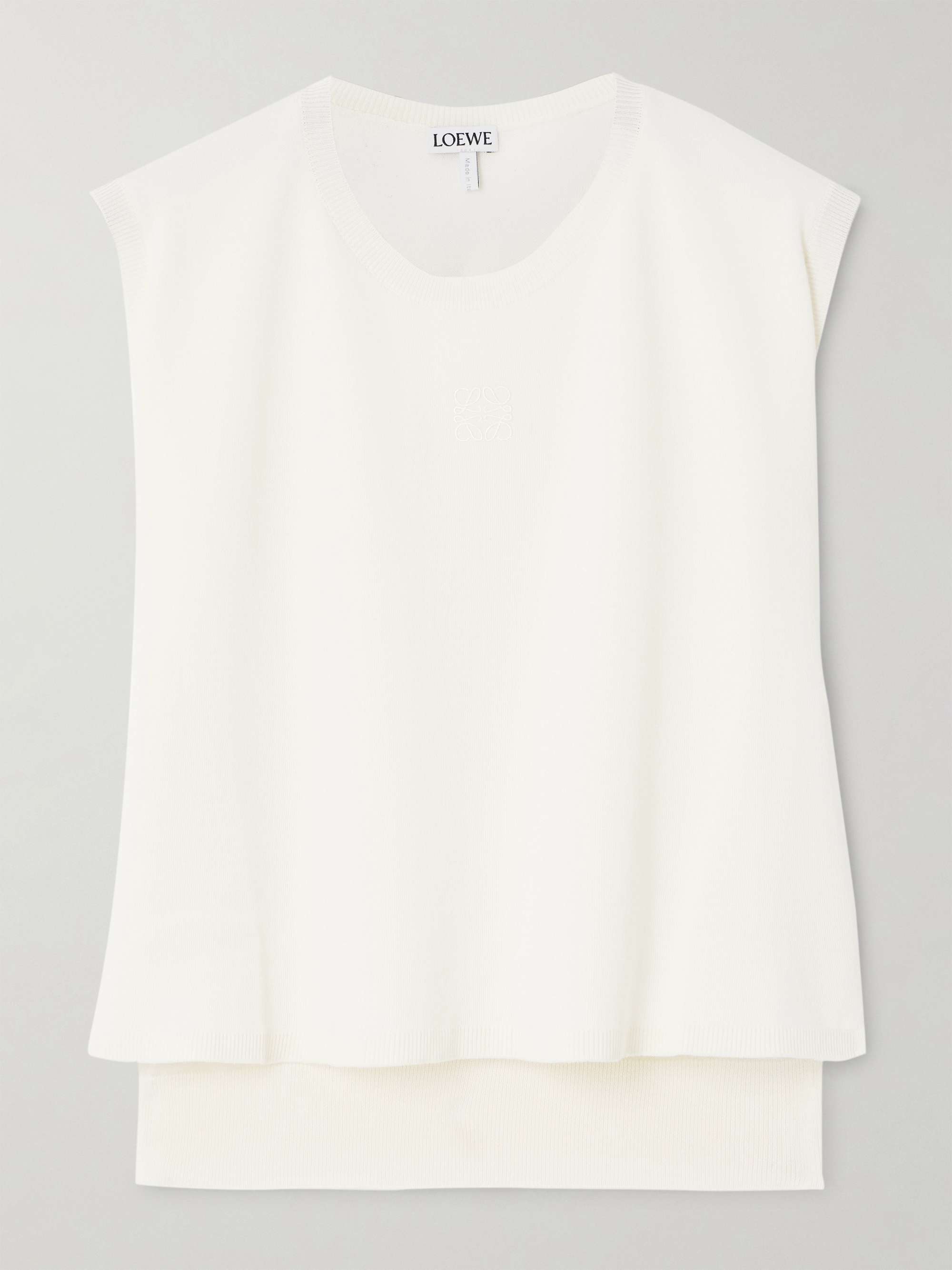 Layered wool-jersey top view