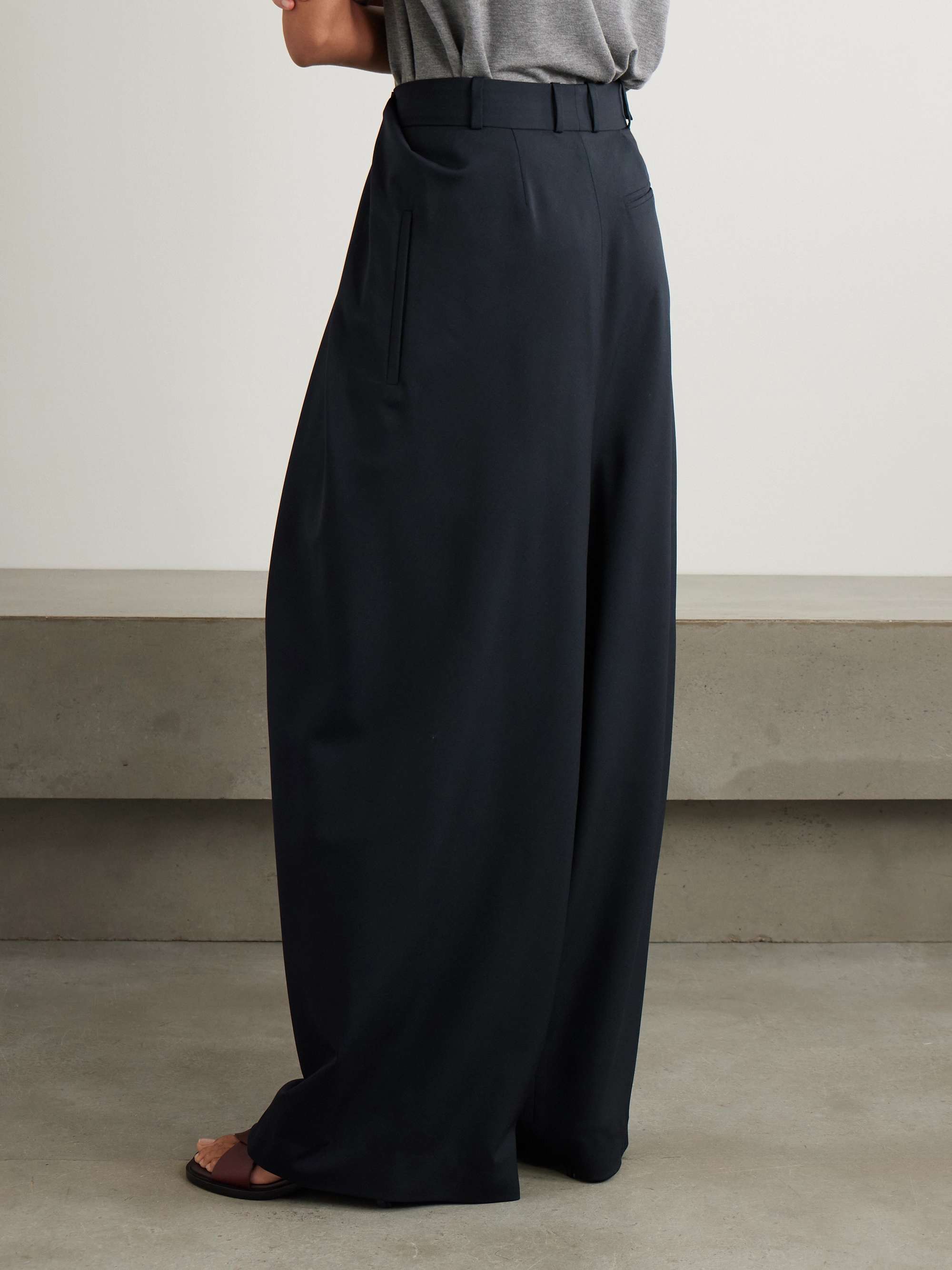 Paneled draped wool pants view