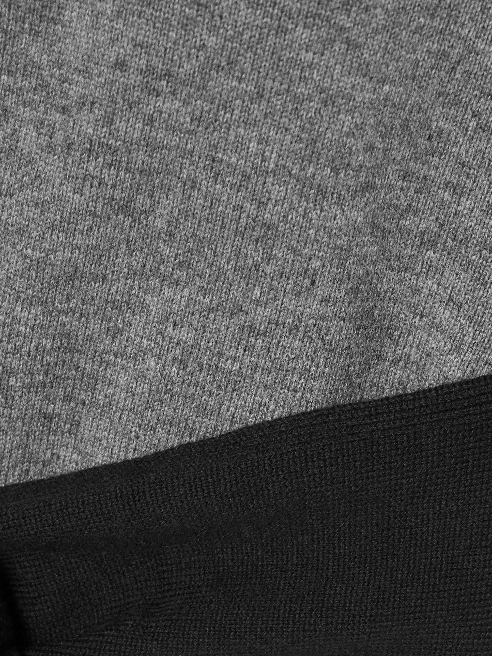 Cropped open-back tie-front wool-blend polo shirt view