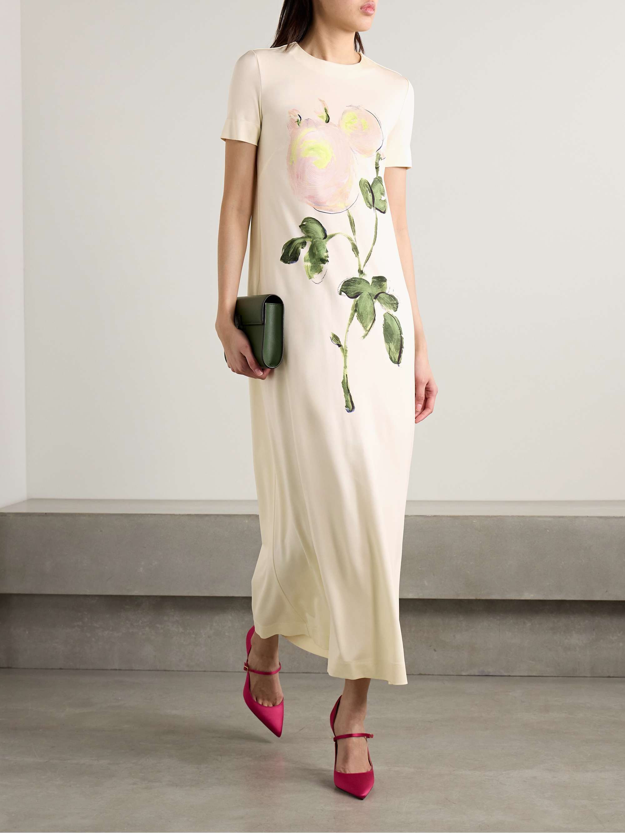 Floral-print stretch-jersey maxi dress view
