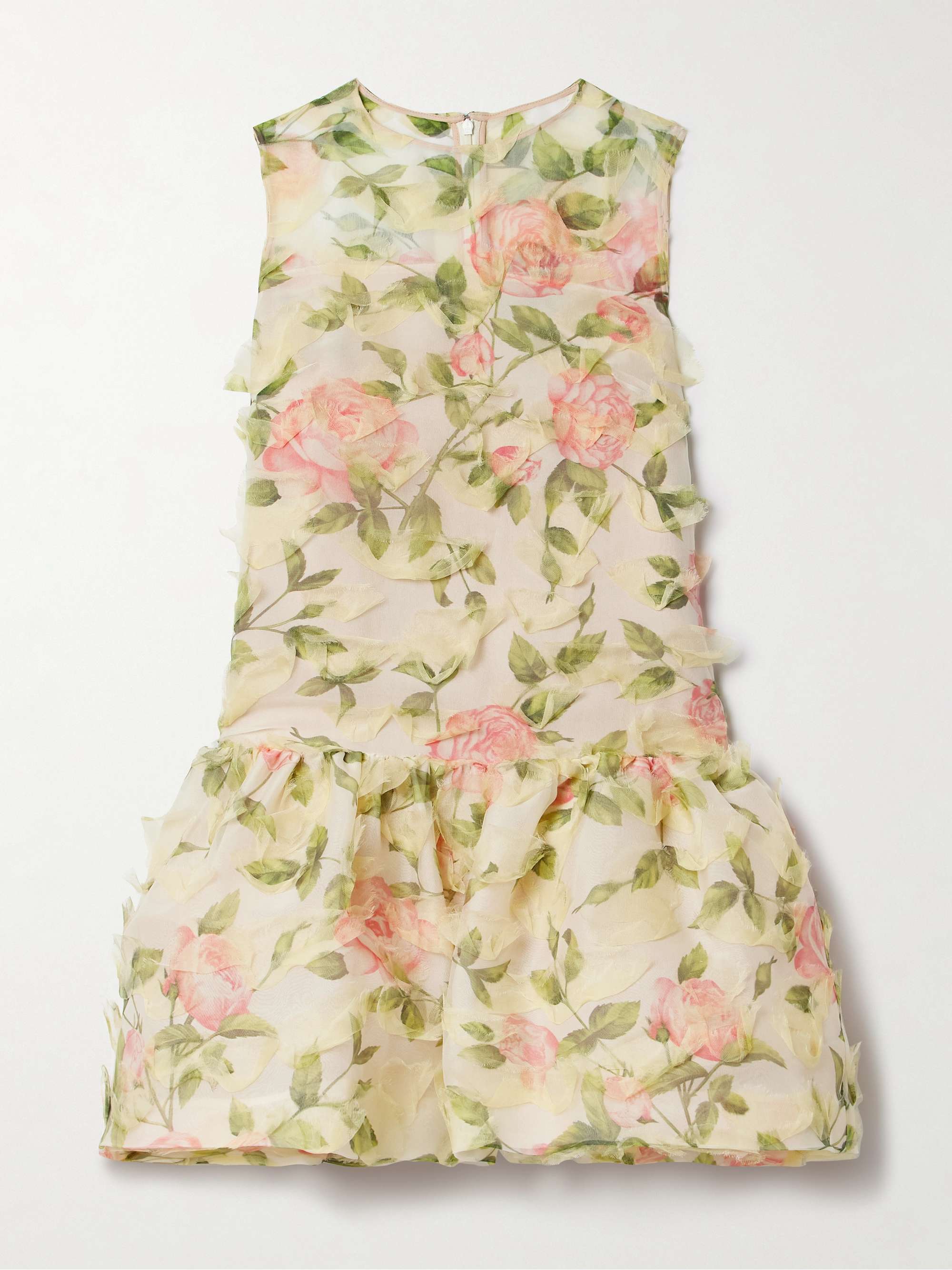Tiered floral-print silk-blend georgette mini dress view