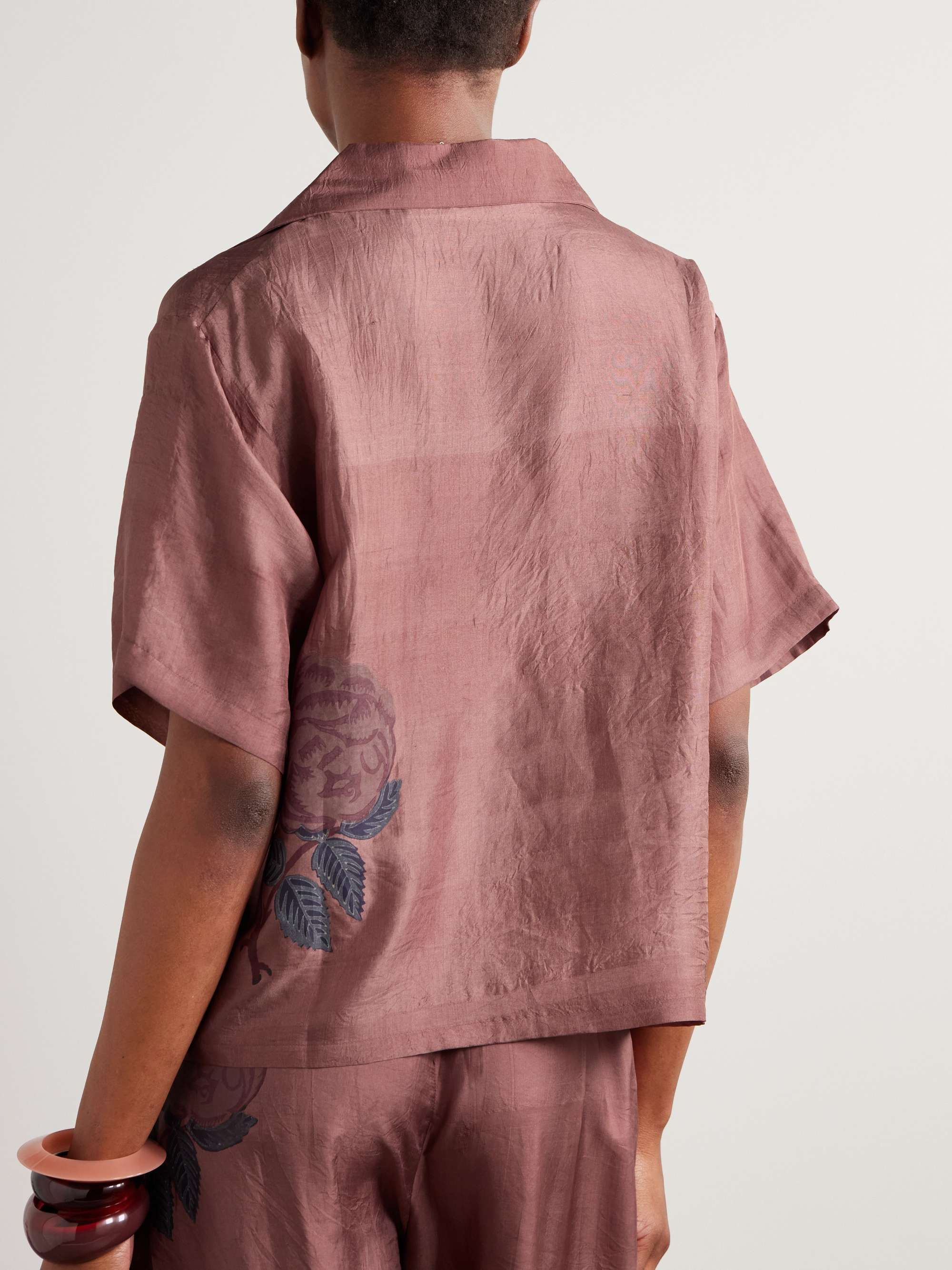Stevie floral-print silk-satin shirt view