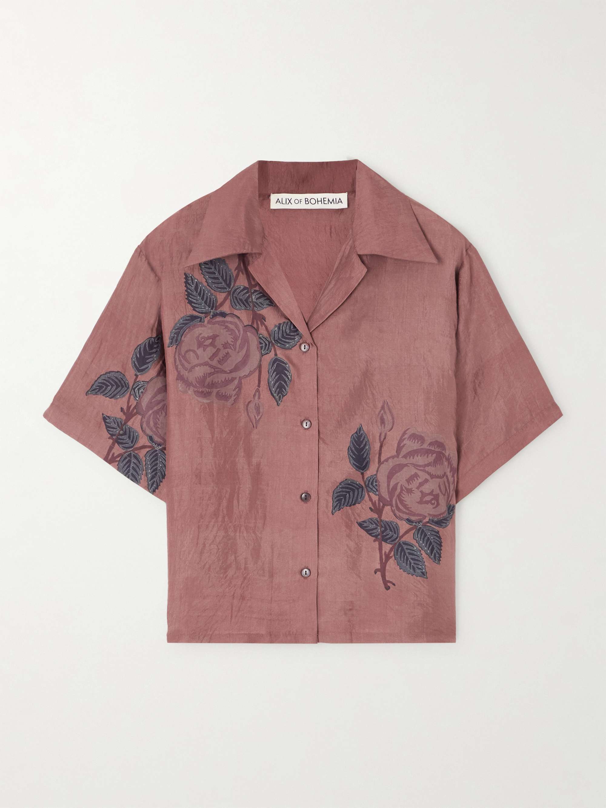 Stevie floral-print silk-satin shirt view