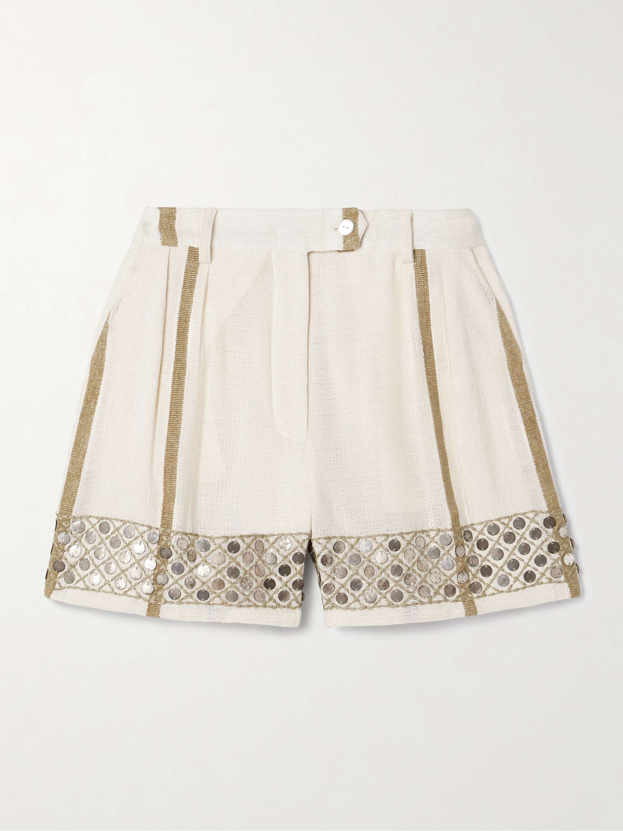 Deena embellished cotton-blend shorts view