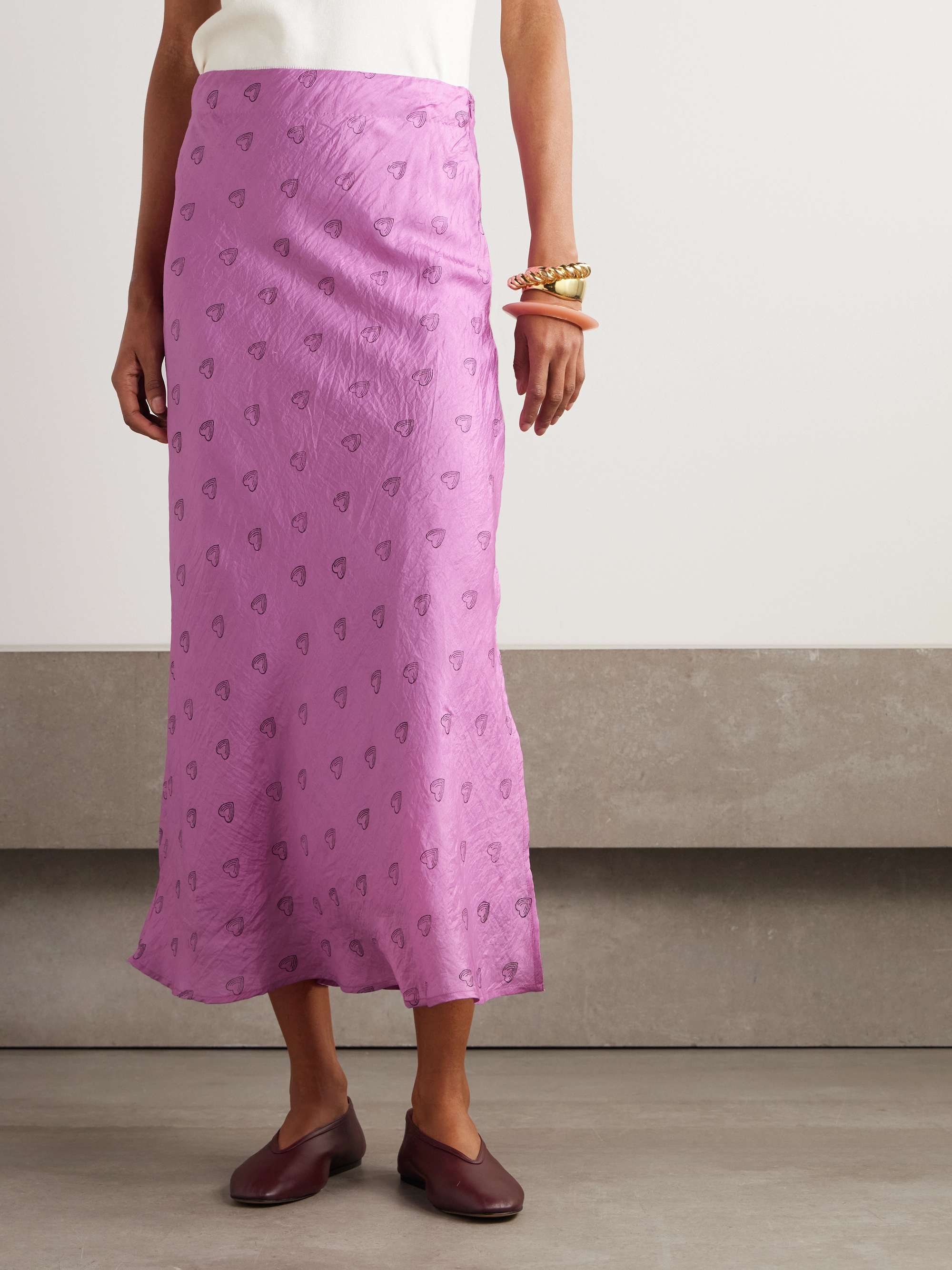 Lyra printed silk maxi skirt view