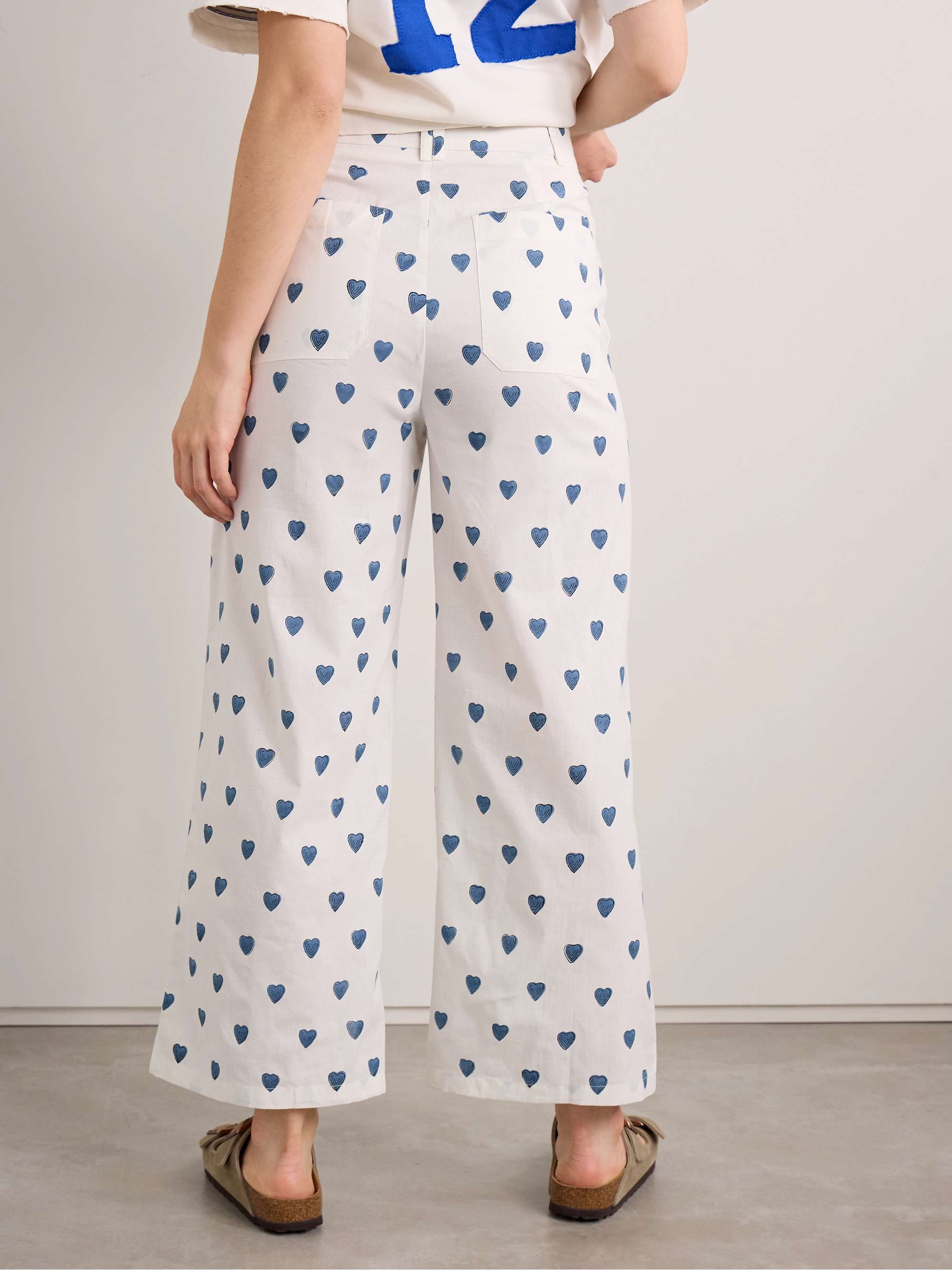 Scout printed cotton straight-leg pants view