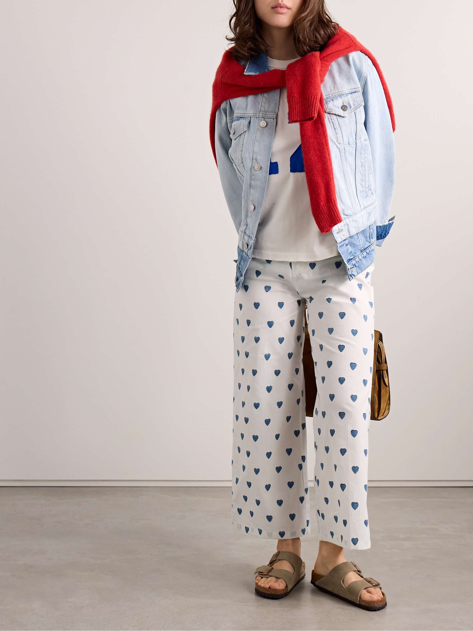 Scout printed cotton straight-leg pants view