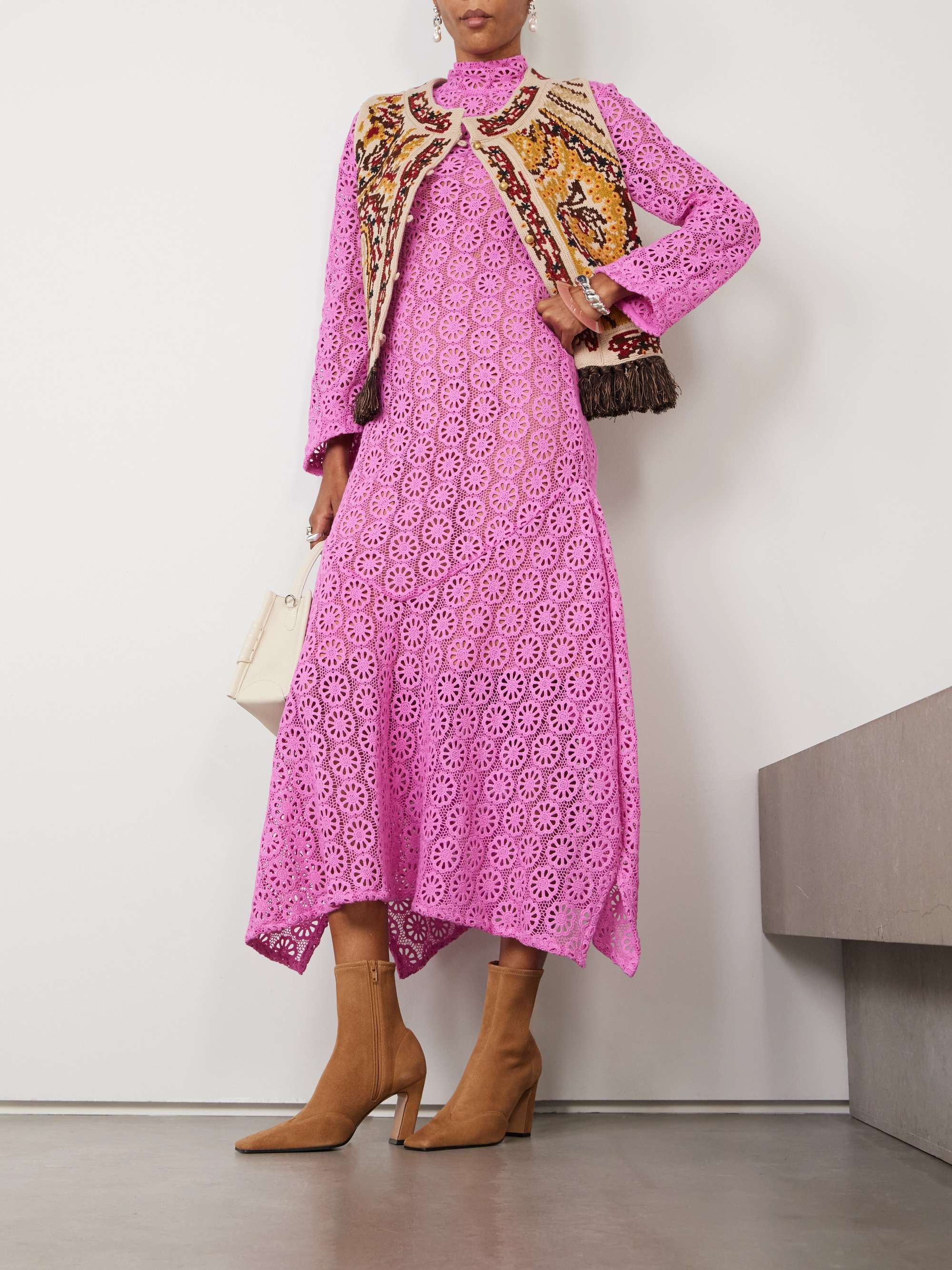 Laila cotton-lace midi dress view