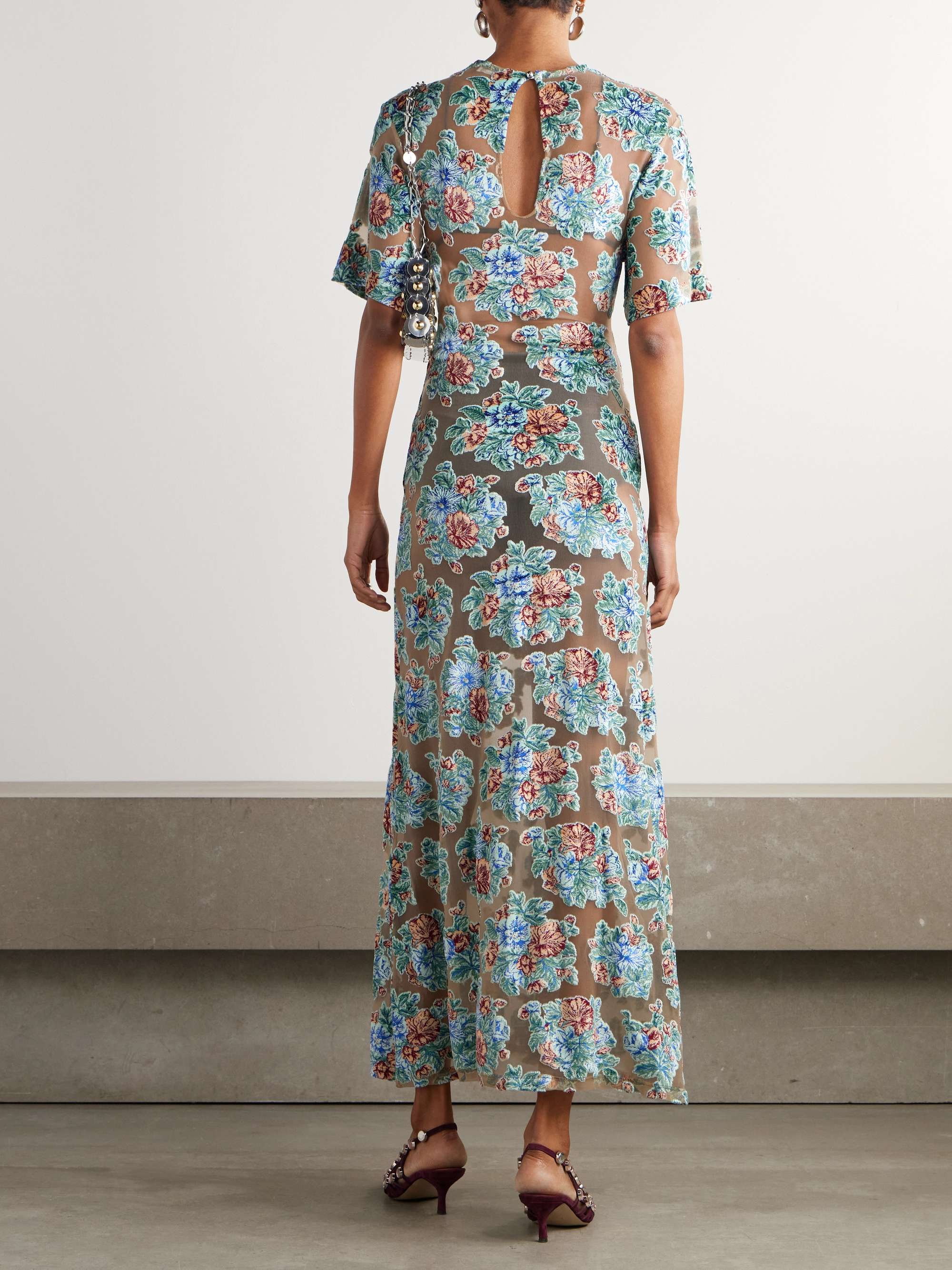 Devoré jacquard-knit dress view
