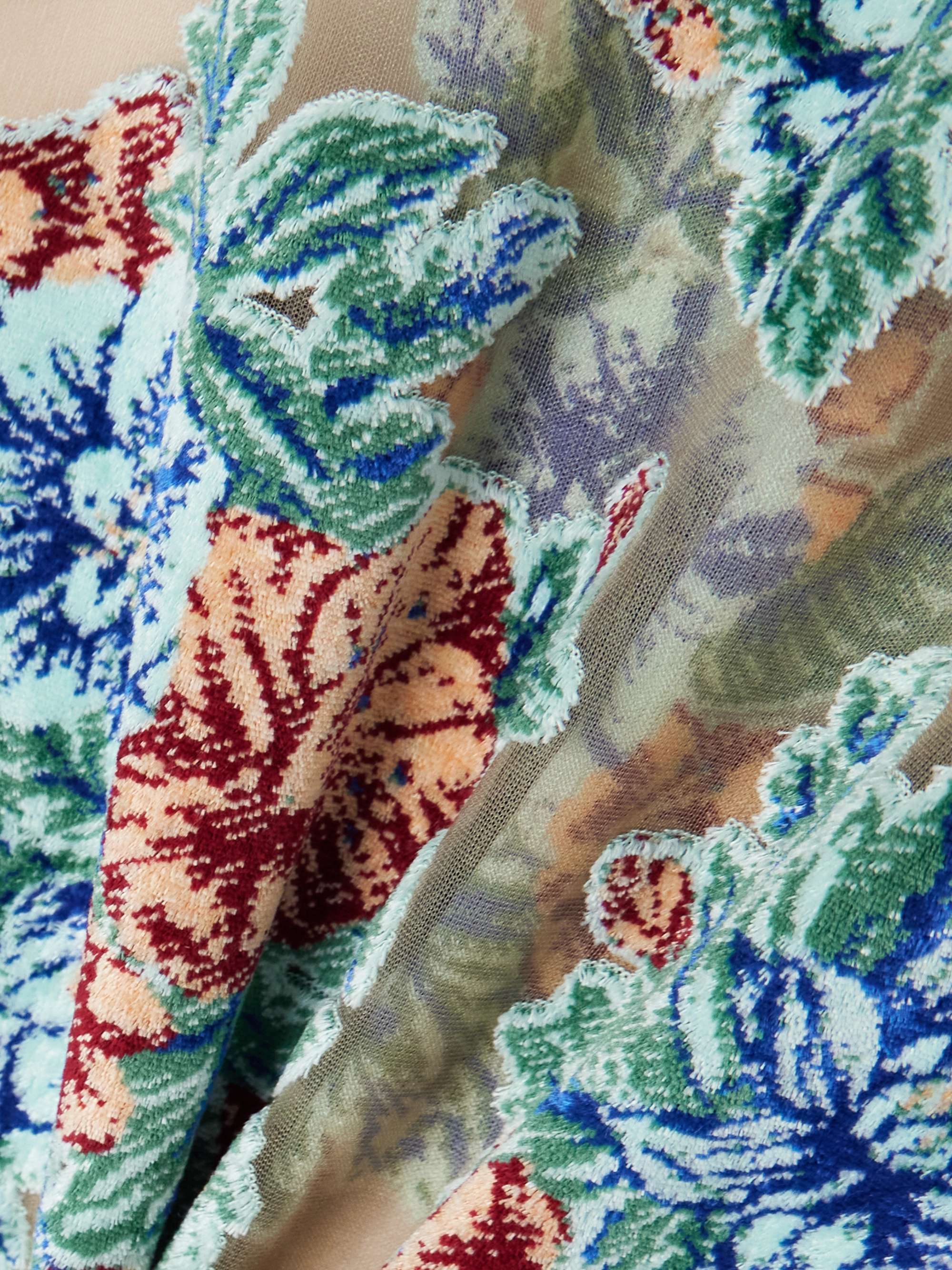 Devoré jacquard-knit dress view