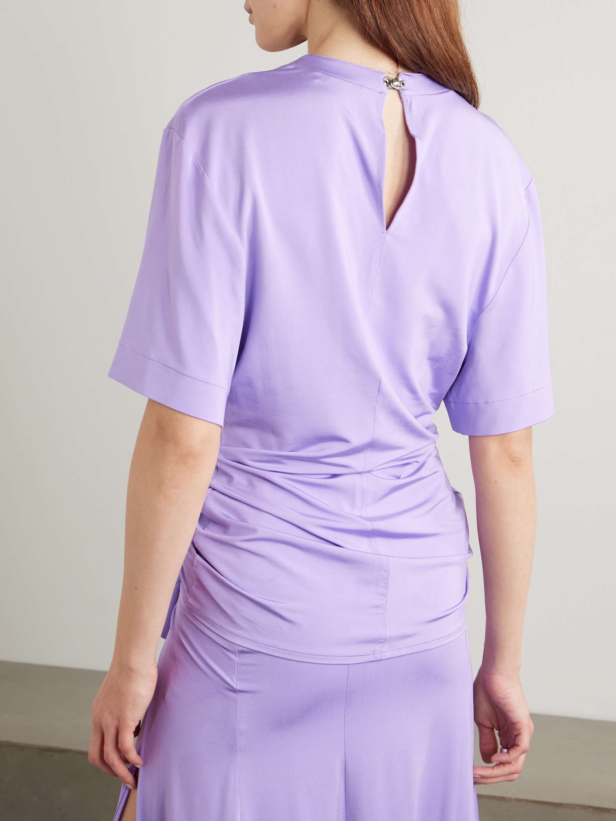 Knotted stretch-jersey T-shirt view