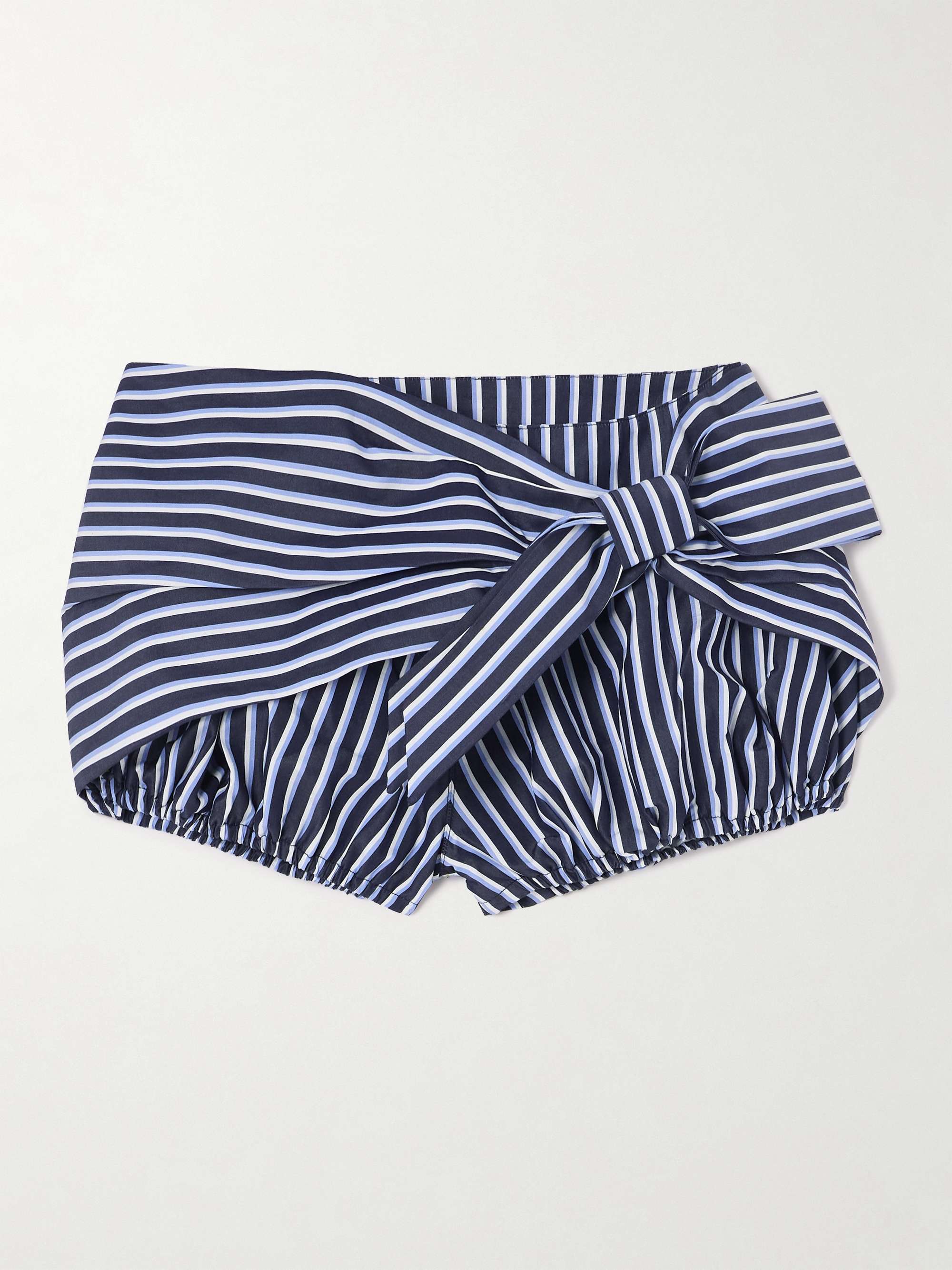 Striped cotton-poplin shorts view
