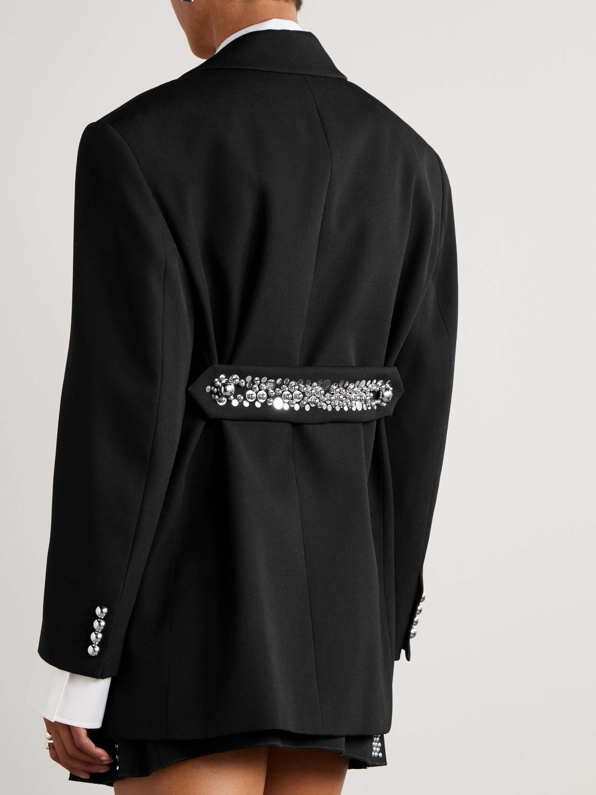 Studded grain de poudre wool blazer view