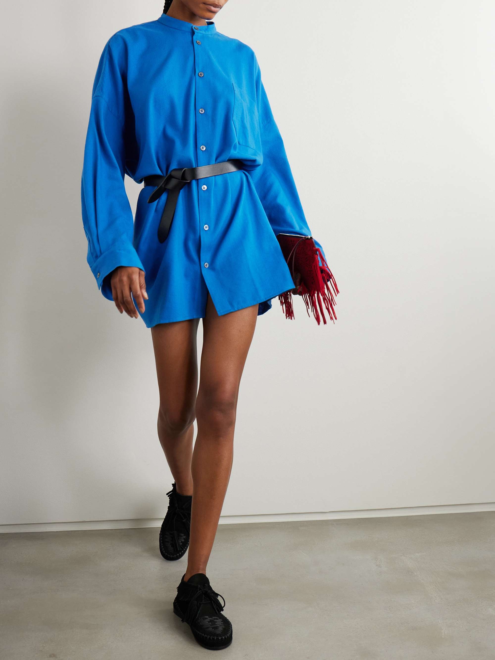 Oversized cotton-blend shirt view
