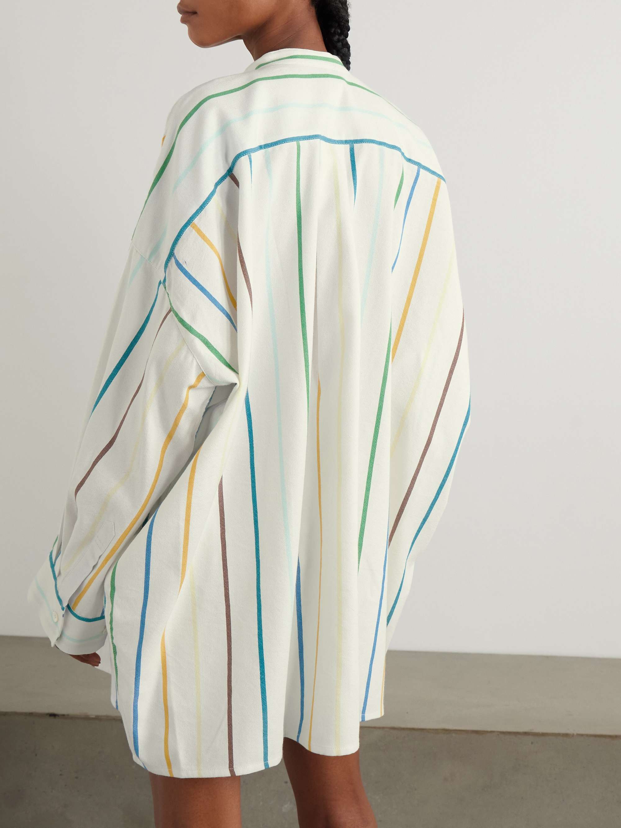 Oversized striped cotton-blend shirt view