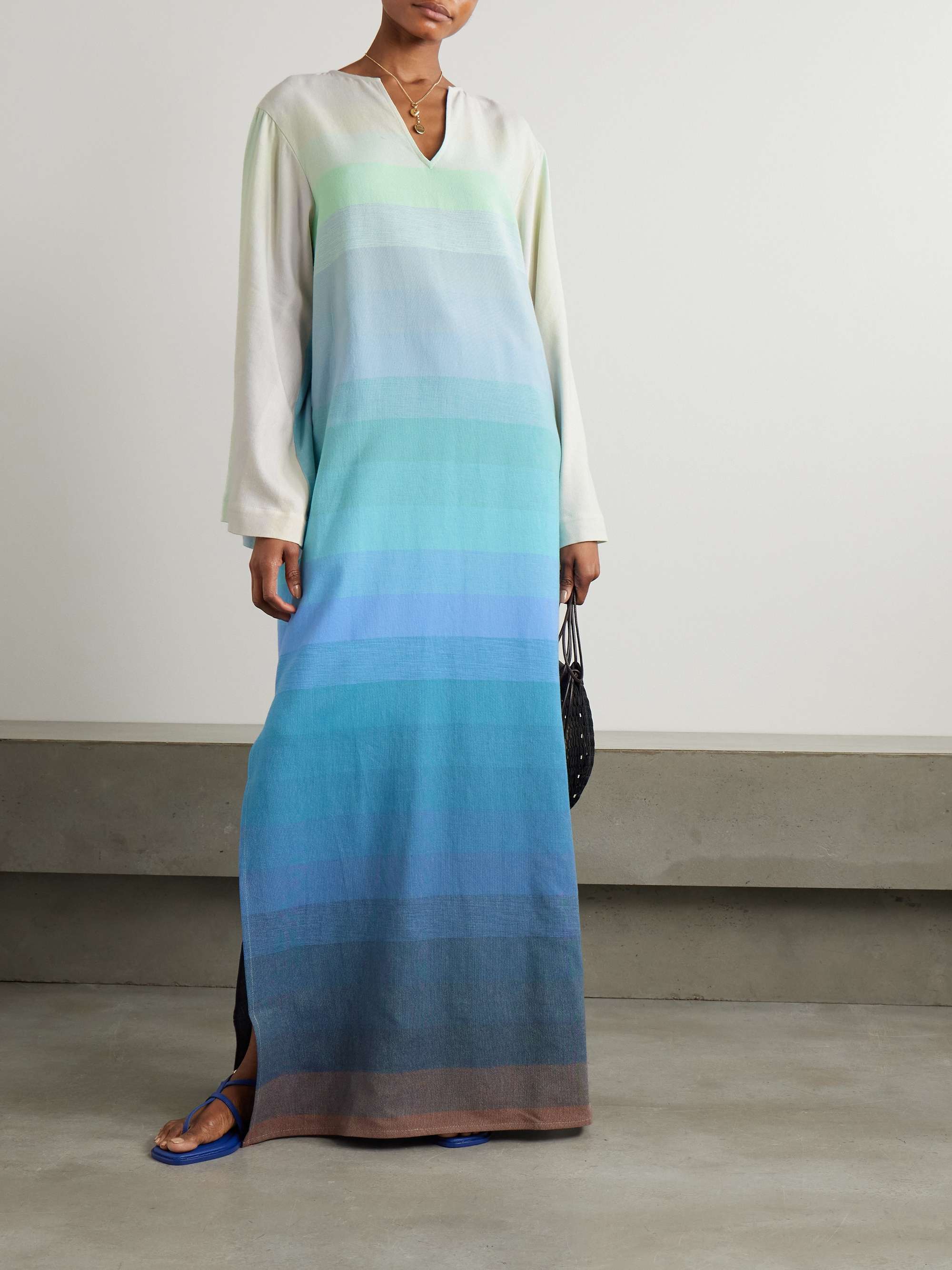 Striped cotton coverup view