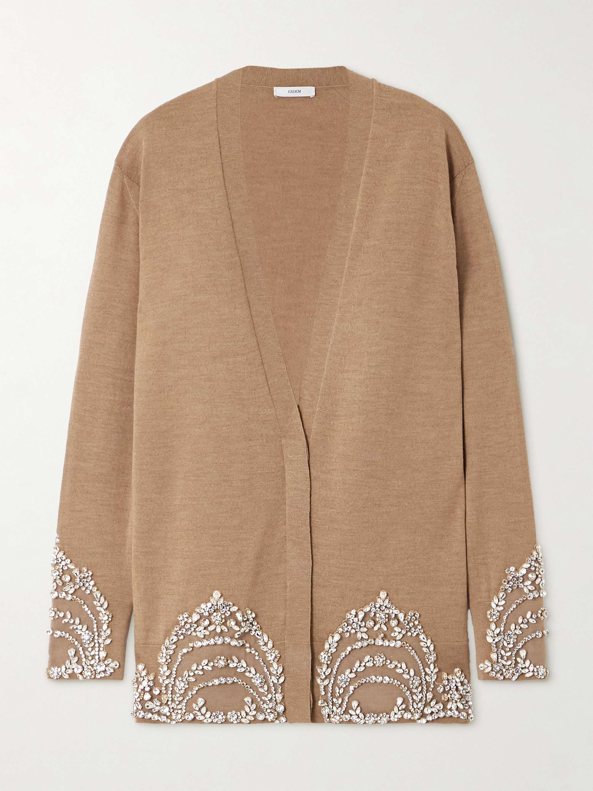 Crystal-embellished wool cardigan view