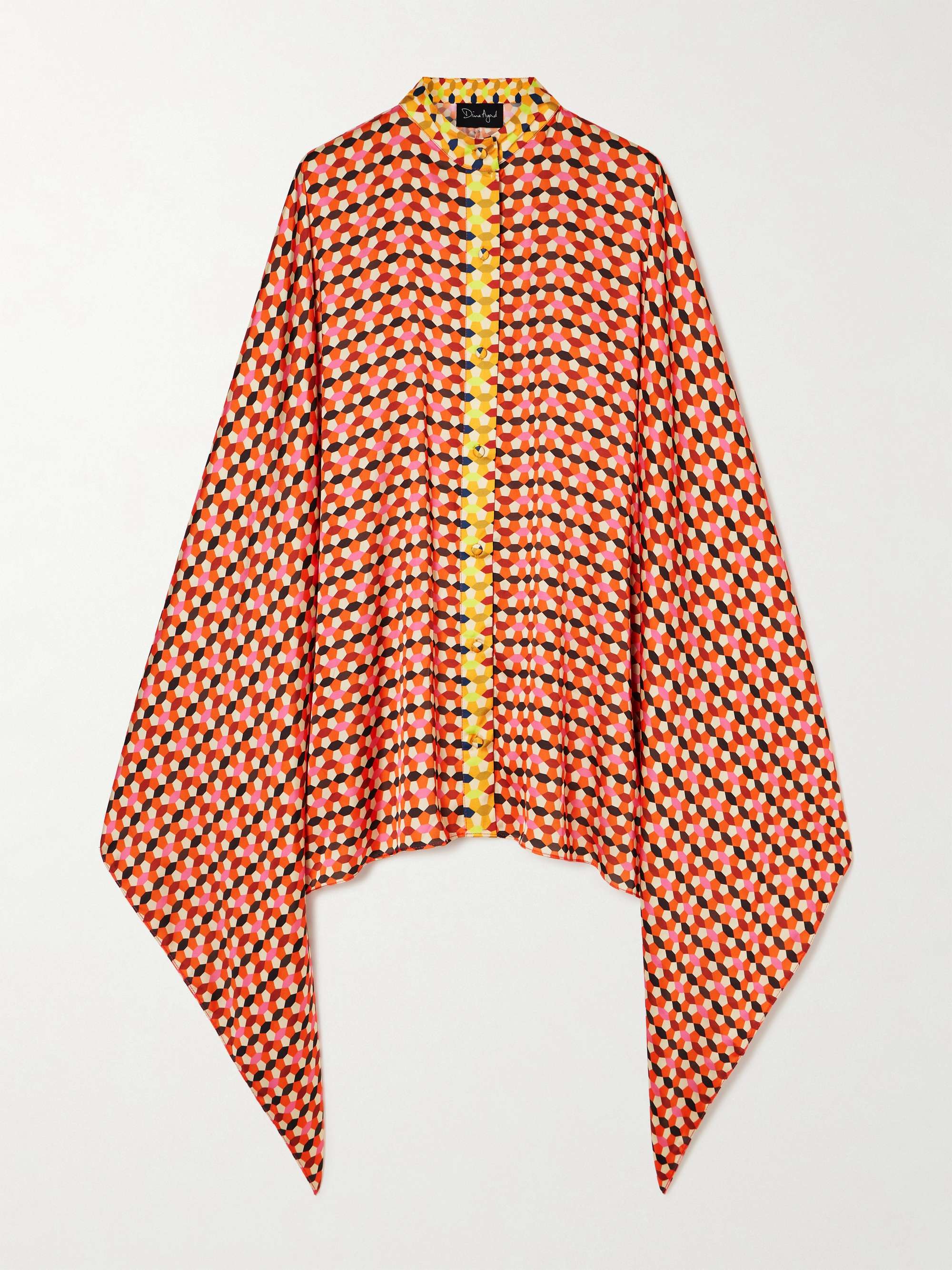 Printed satin blouse view
