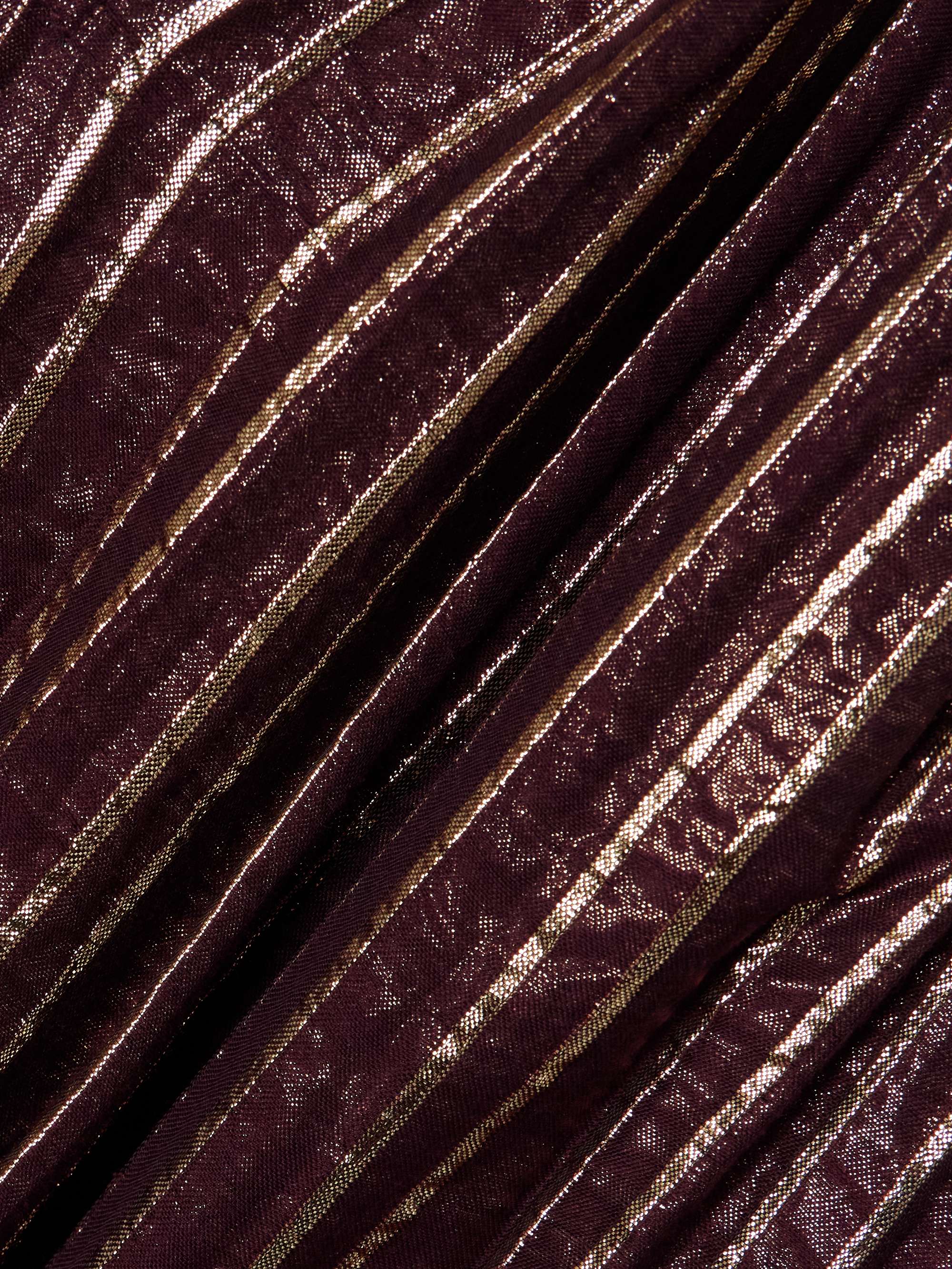 Striped metallic voile and stretch-knit kaftan view