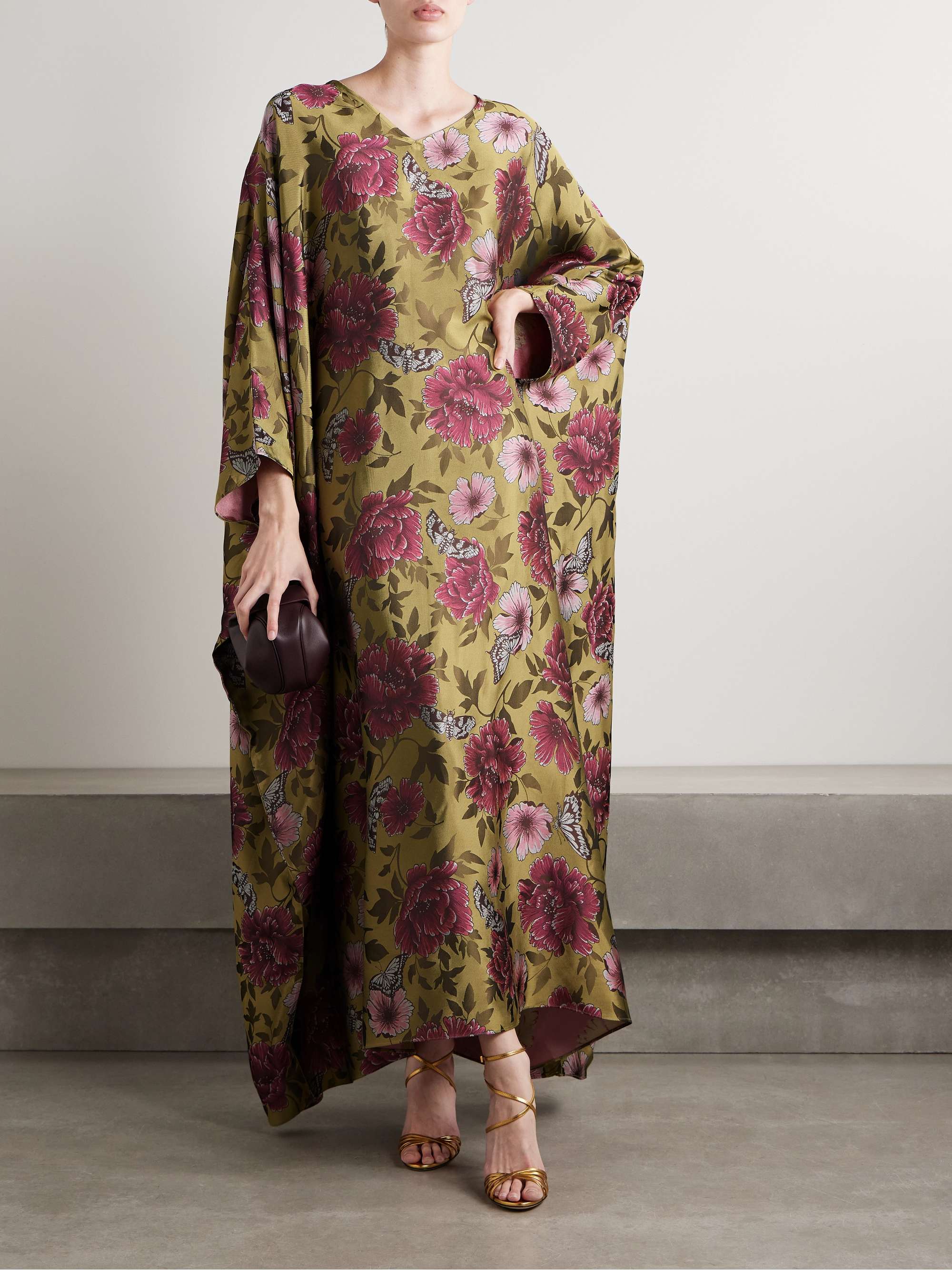 Satin-jacquard kaftan view
