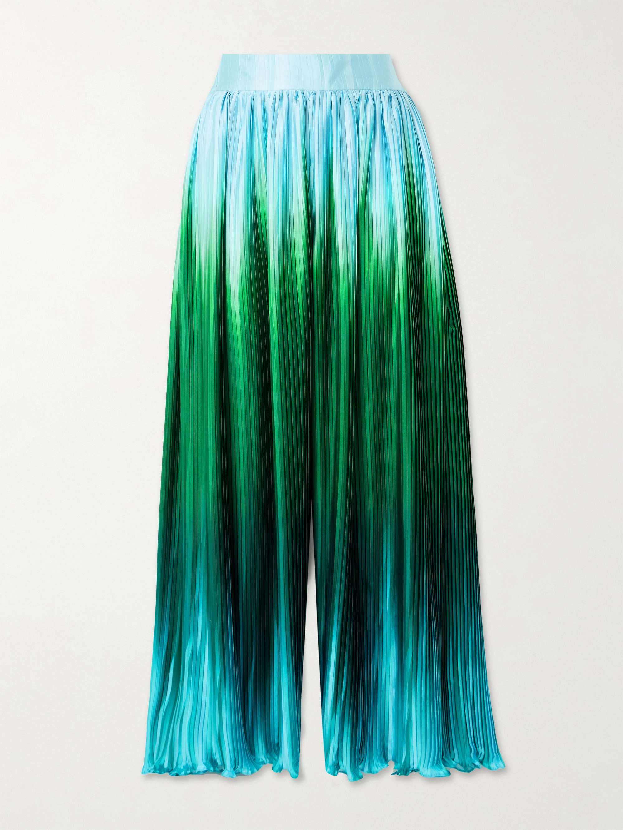 Ombré plissé-taffeta wide-leg pants view