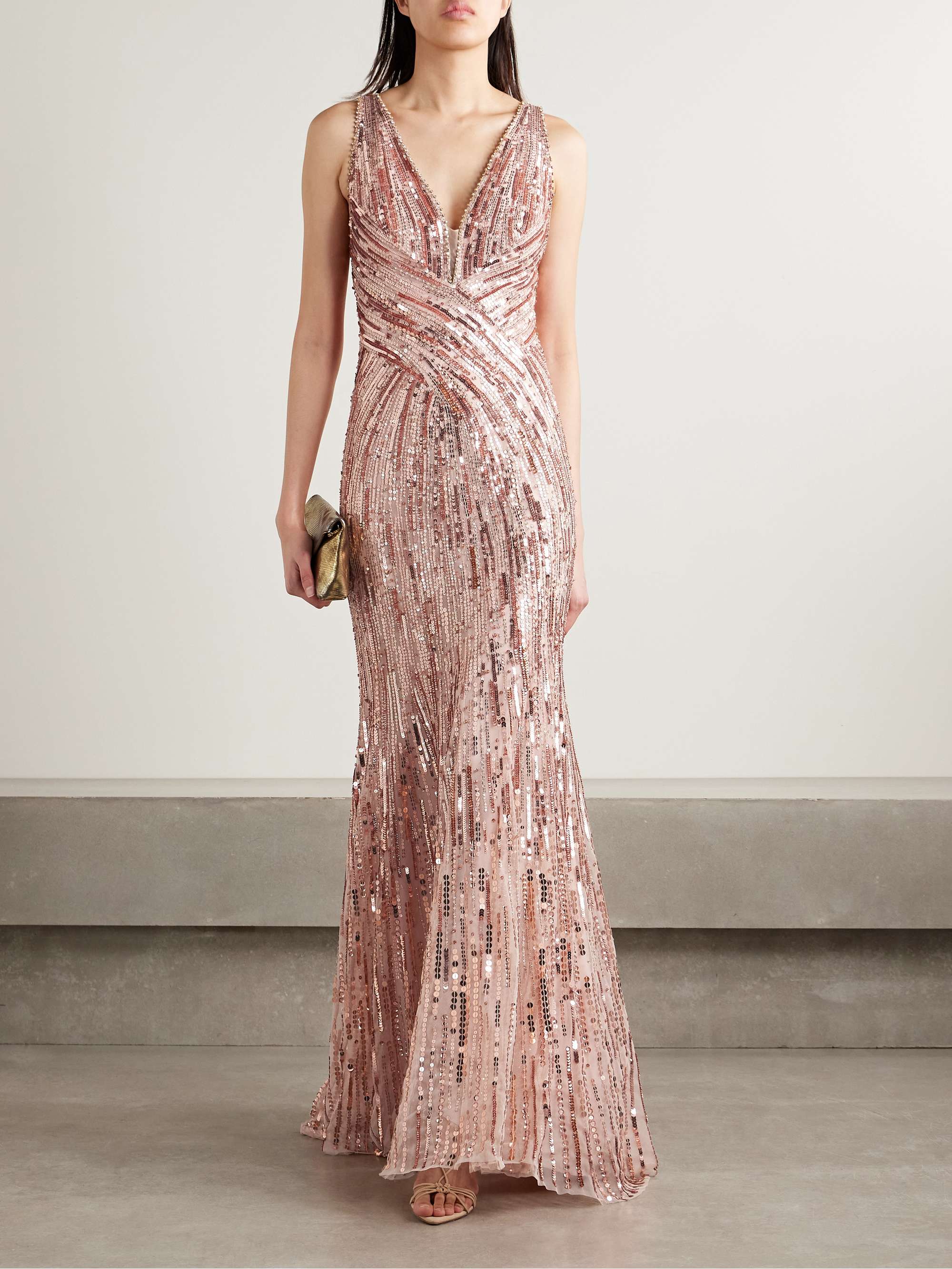 Luxor cutout embellished tulle gown view