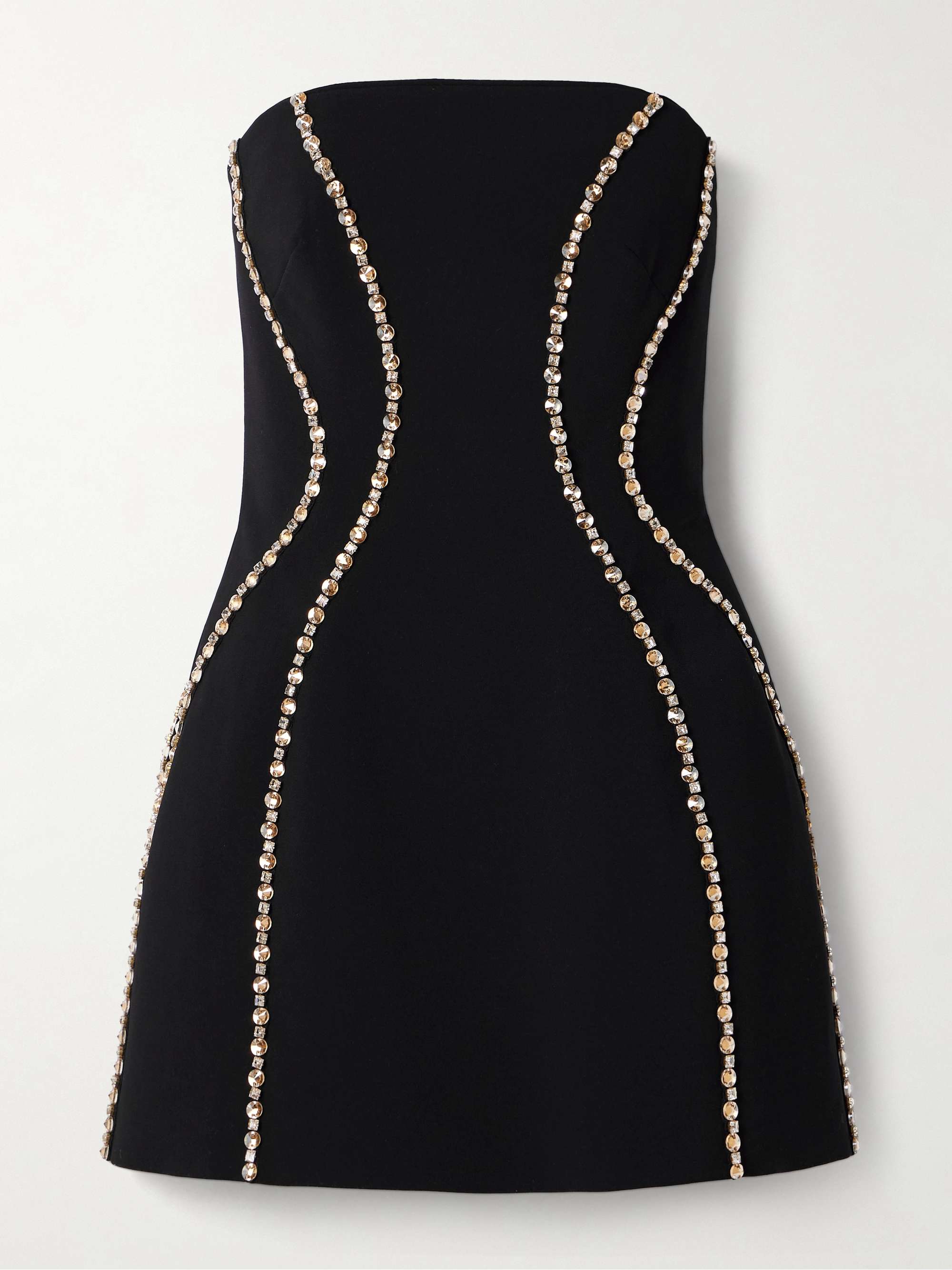 Lovebug strapless crystal-embellished crepe mini dress view