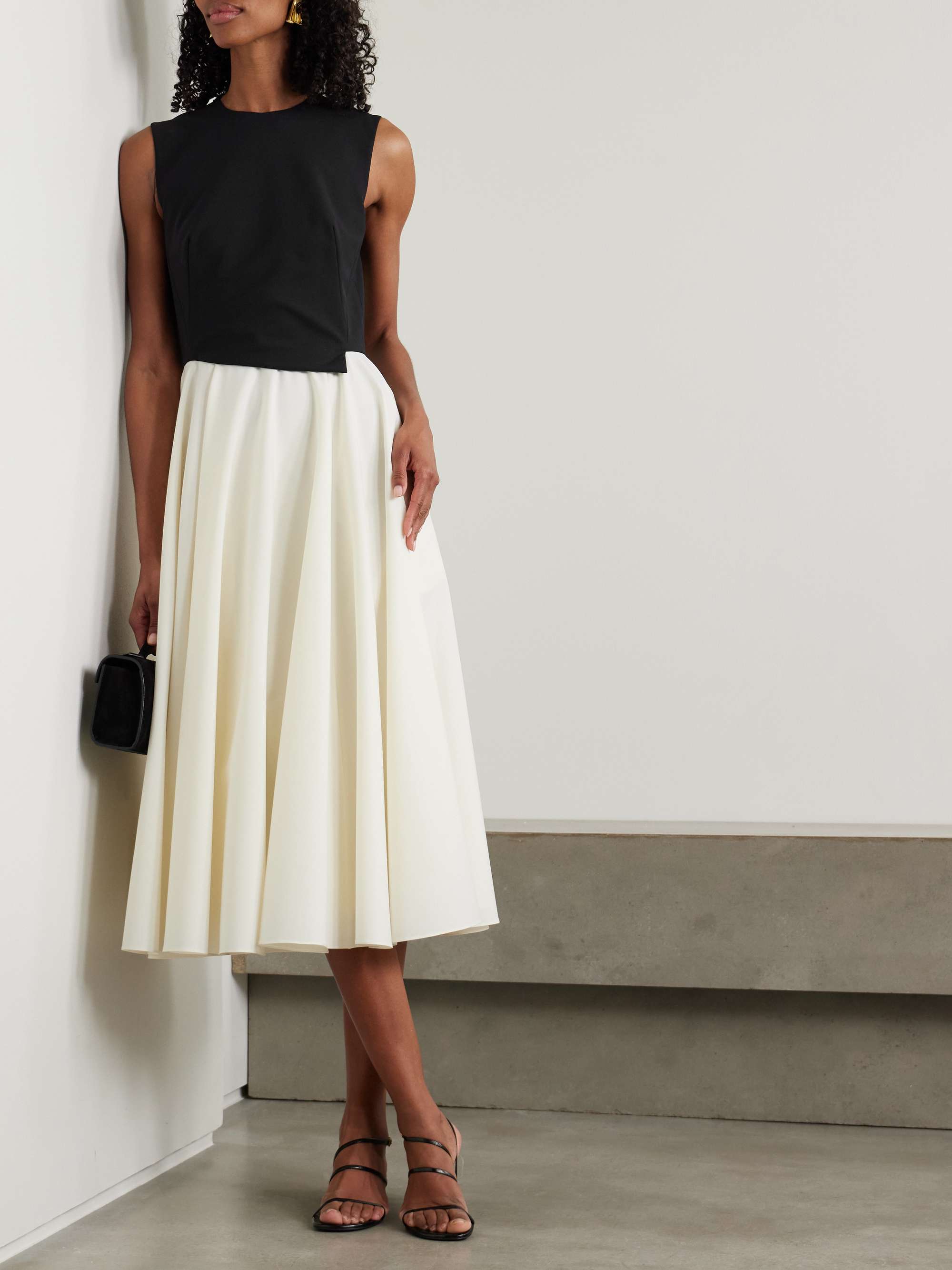 Federica asymmetric woven midi dress view
