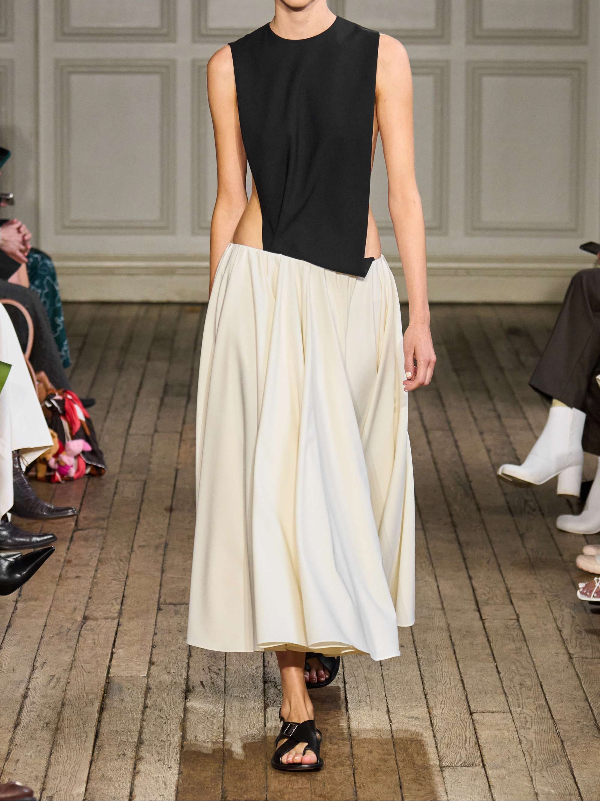 Federica asymmetric woven midi dress view