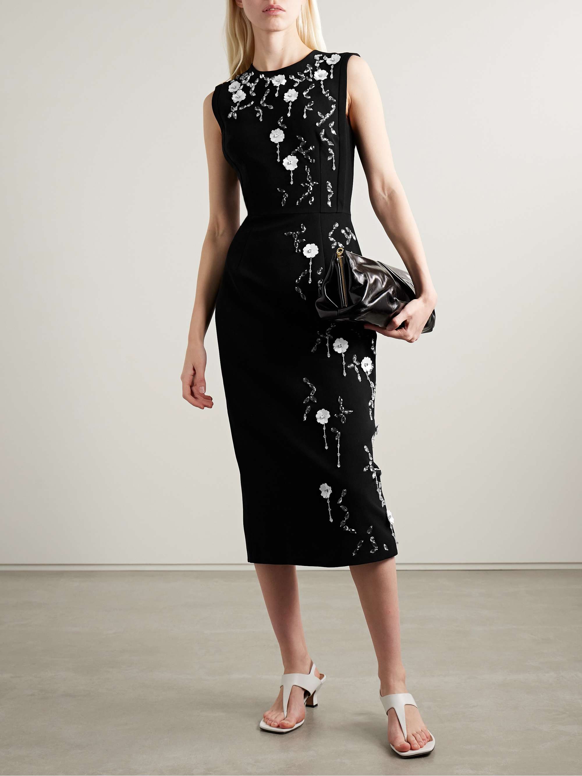 Cappia embellished crepe midi dress view