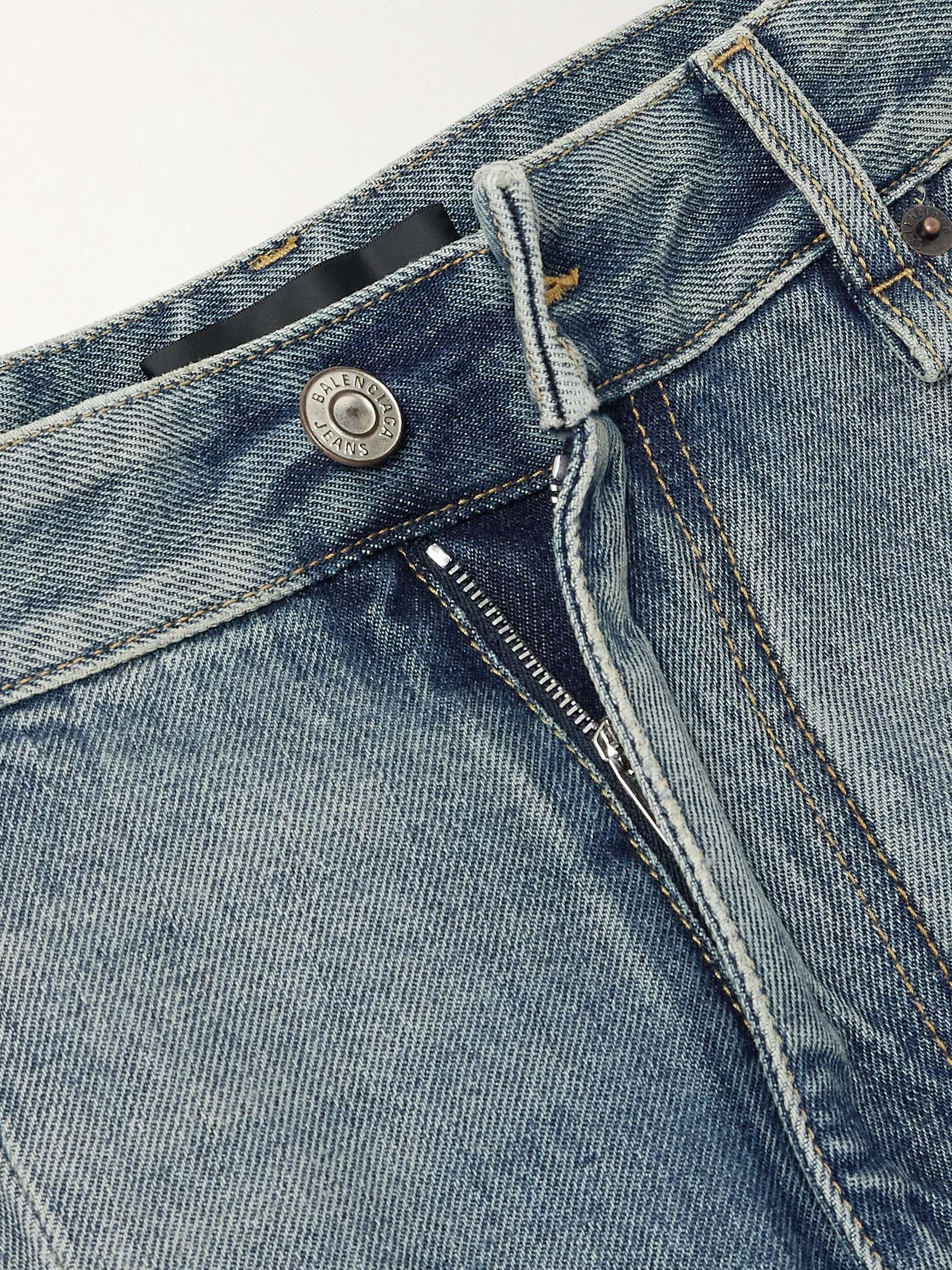 Mid-rise wide-leg cargo jeans view