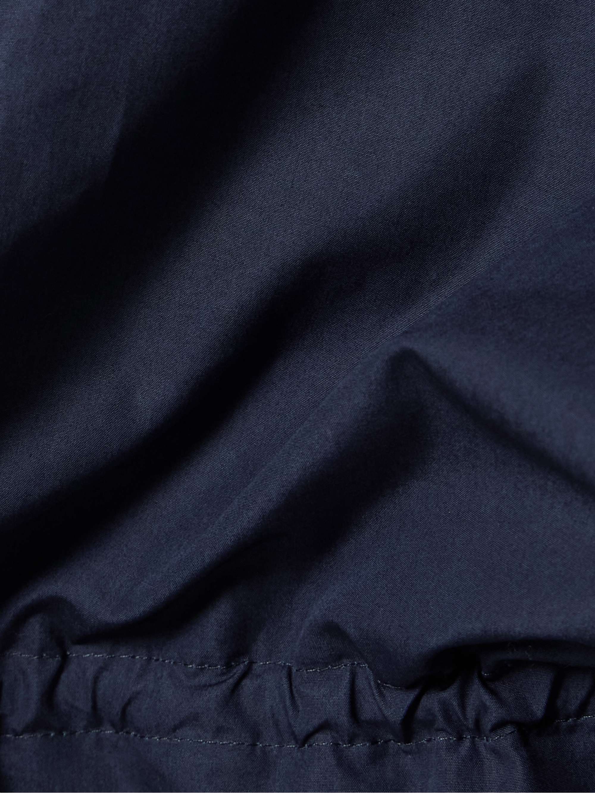 Asymmetric gathered cotton-poplin mini shirt dress view