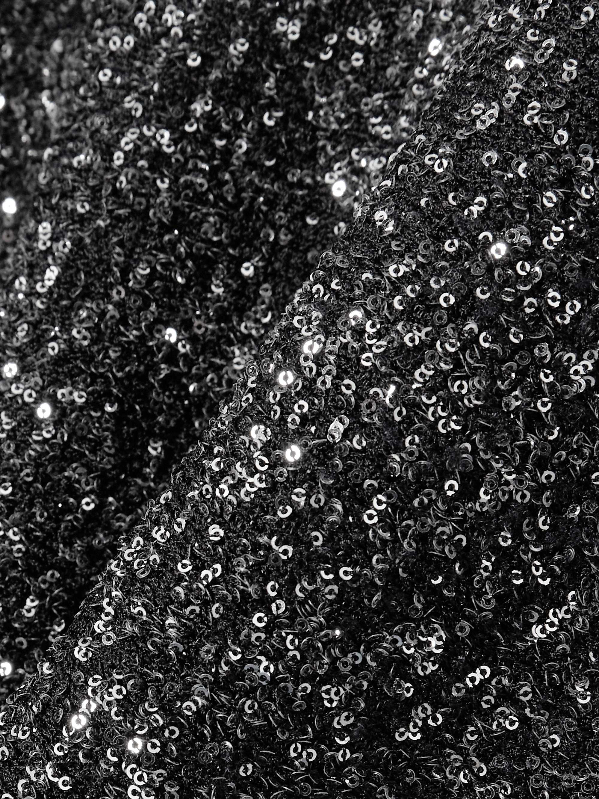 Sequined knitted turtleneck sweater view