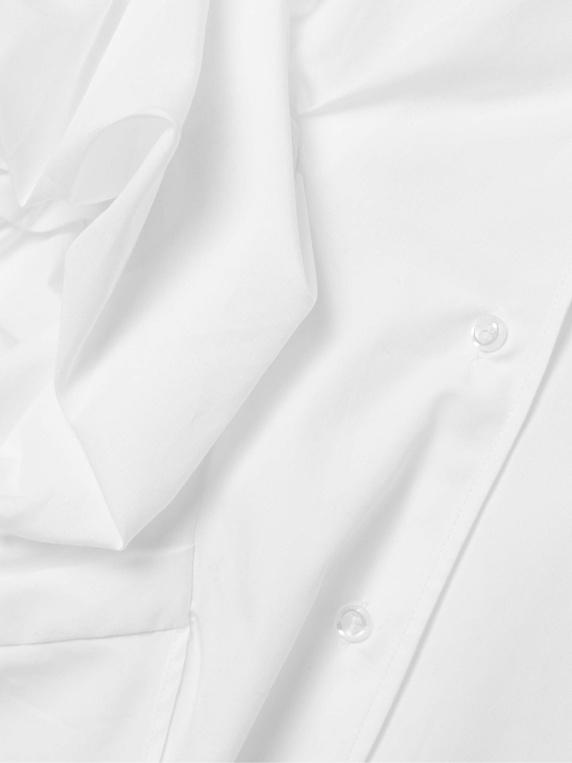 Embellished gathered cotton shirt dress view