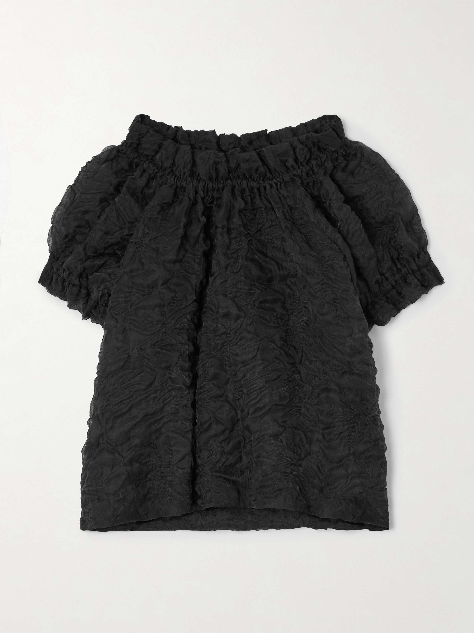 Ruffled cloqué blouse view