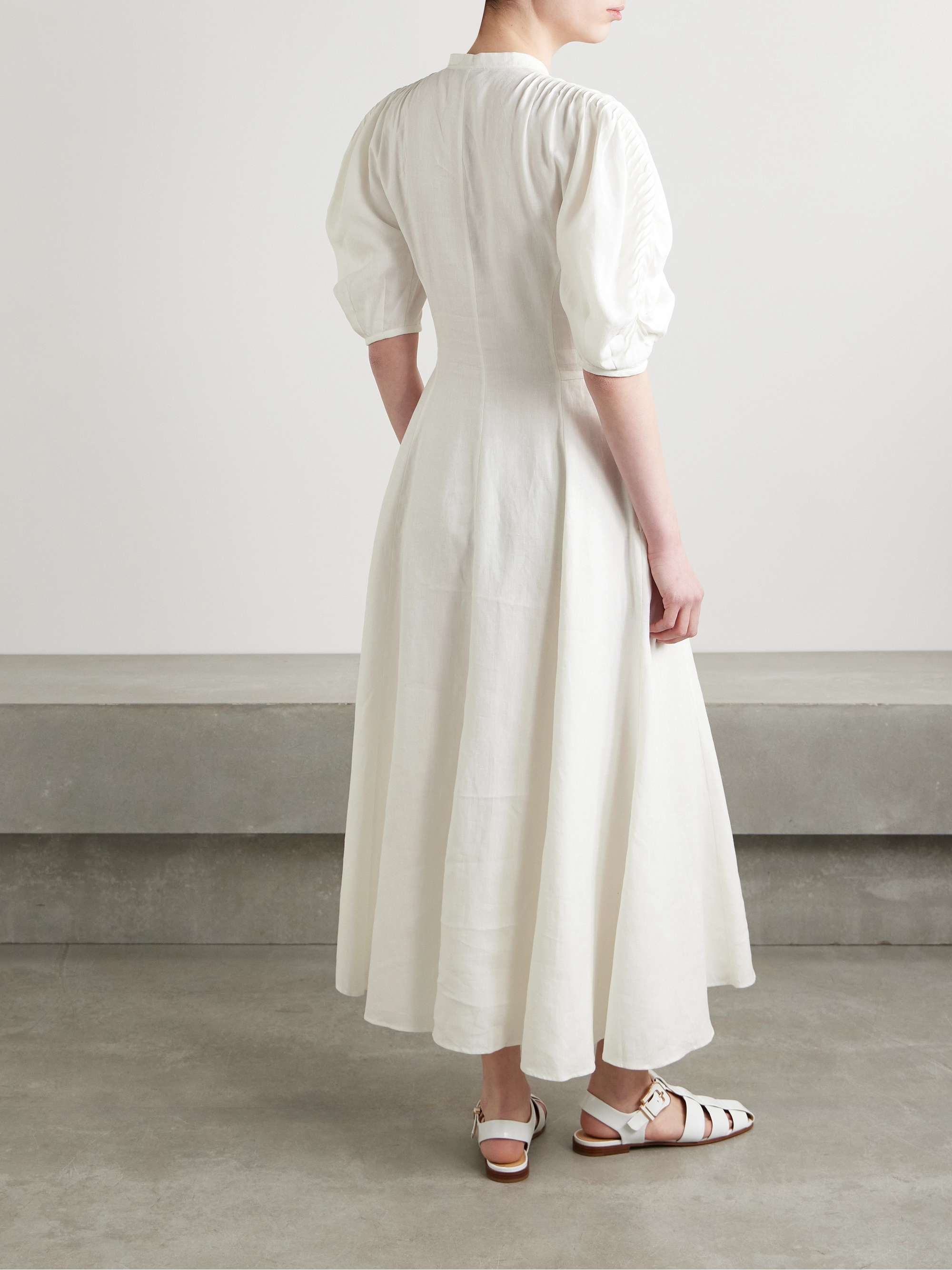 Arabella pintucked linen maxi dress view