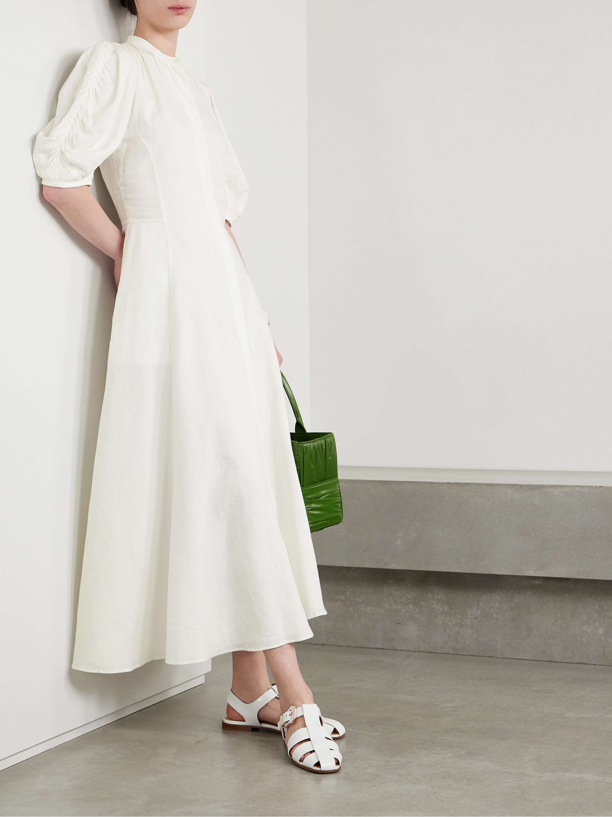 Arabella pintucked linen maxi dress view