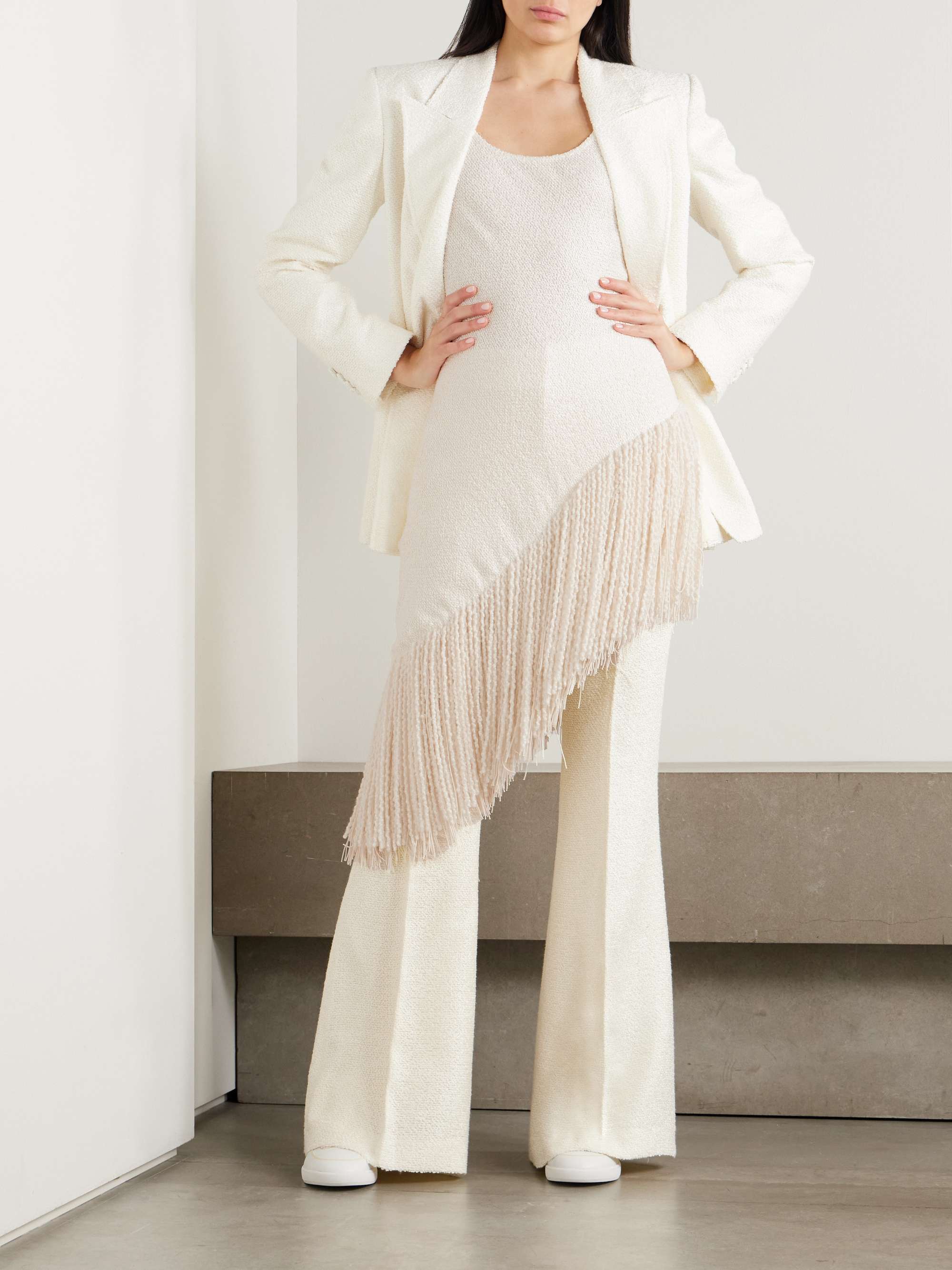 Ursin fringed silk-bouclé top view
