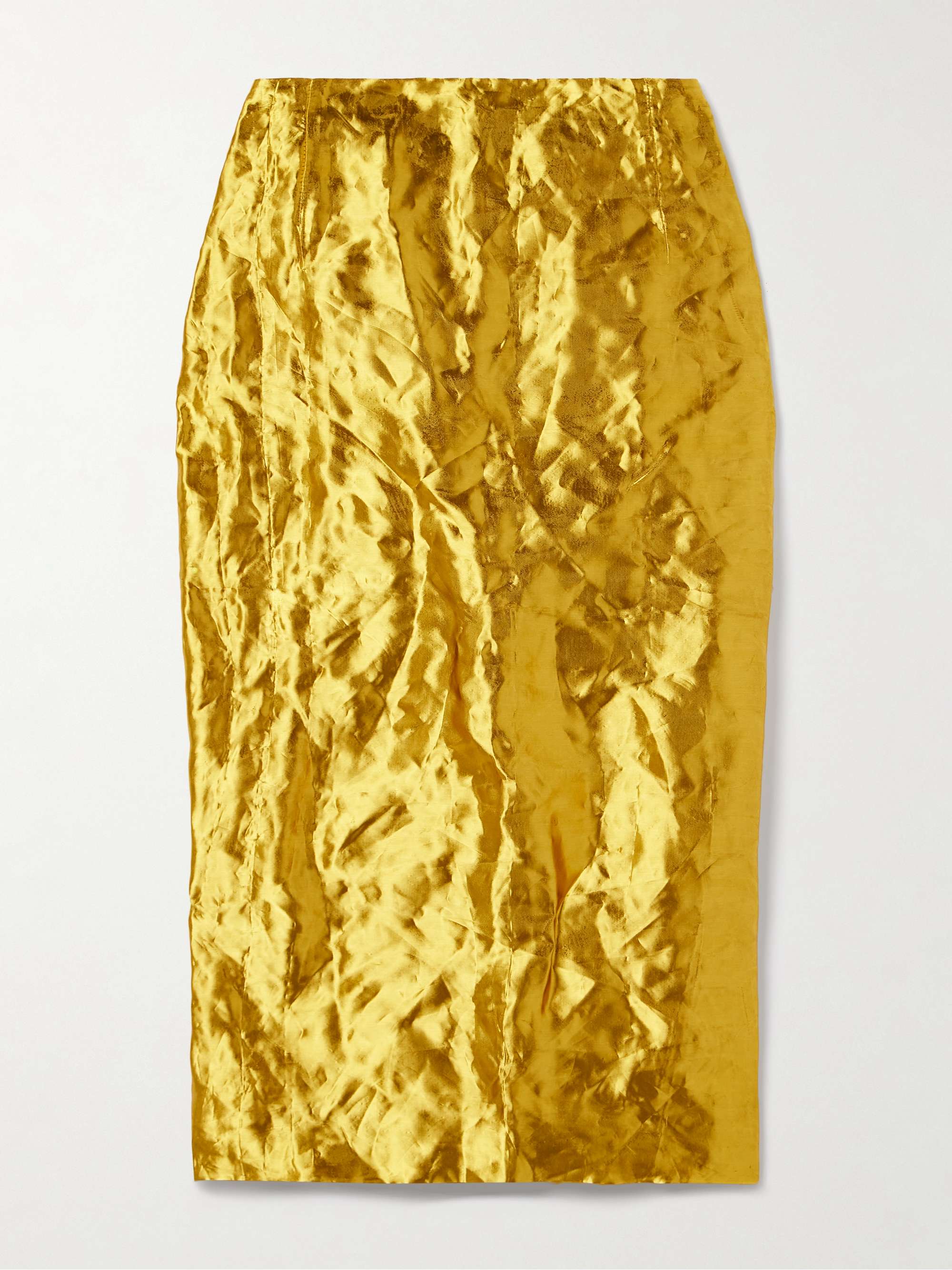 Manuela metallic crinkled-twill midi skirt view