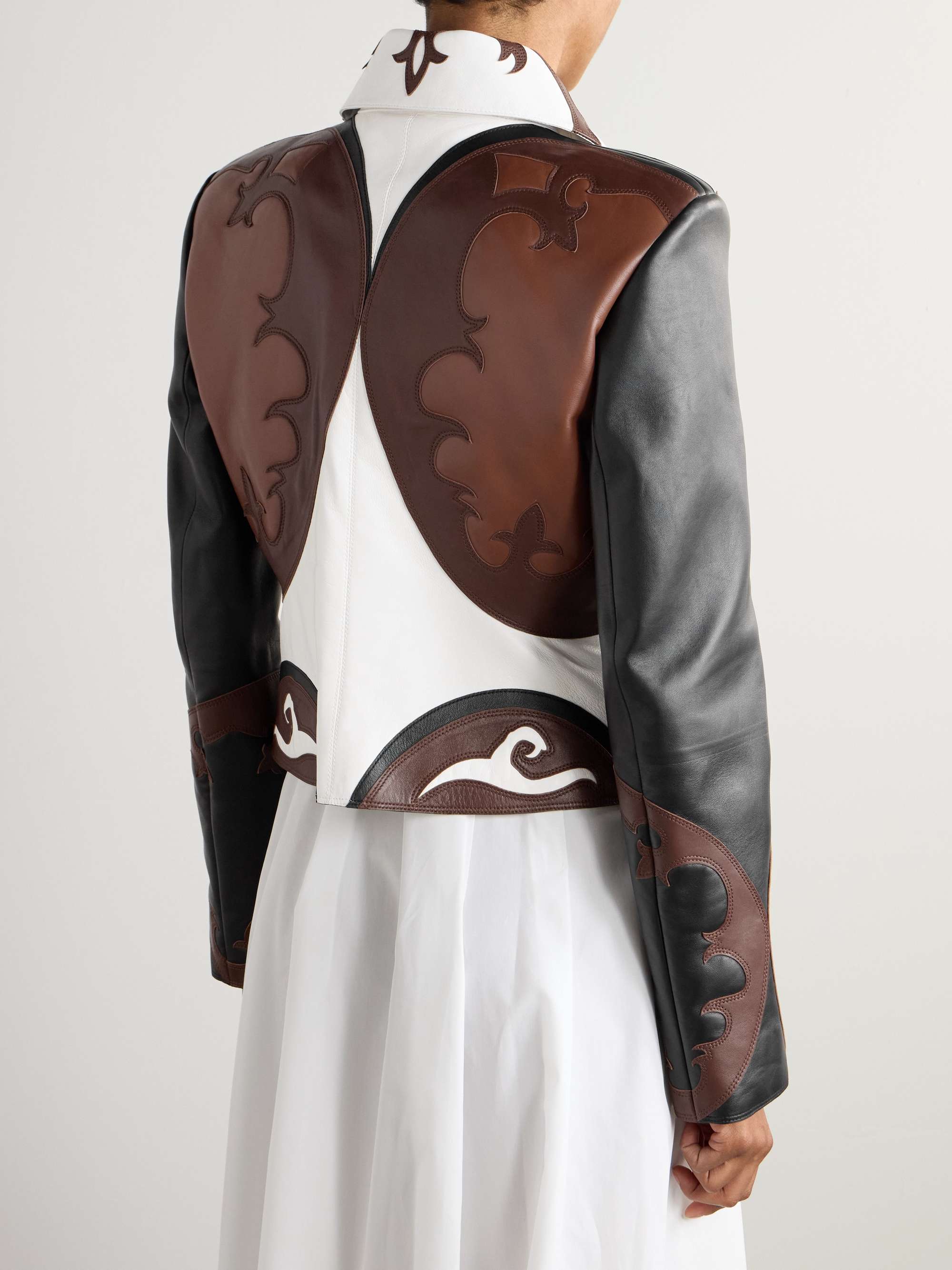 Albie paneled leather jacket view
