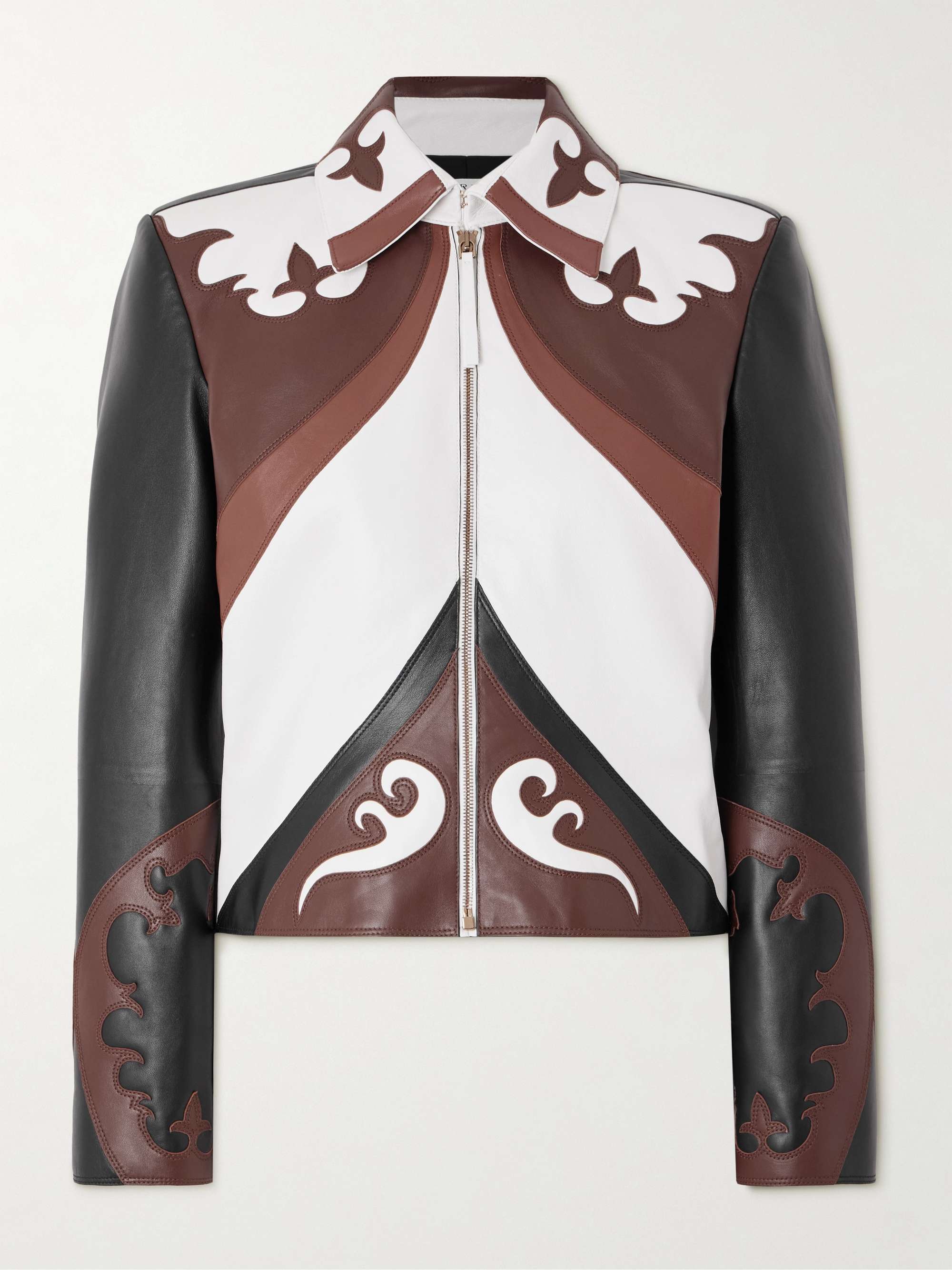Albie paneled leather jacket view