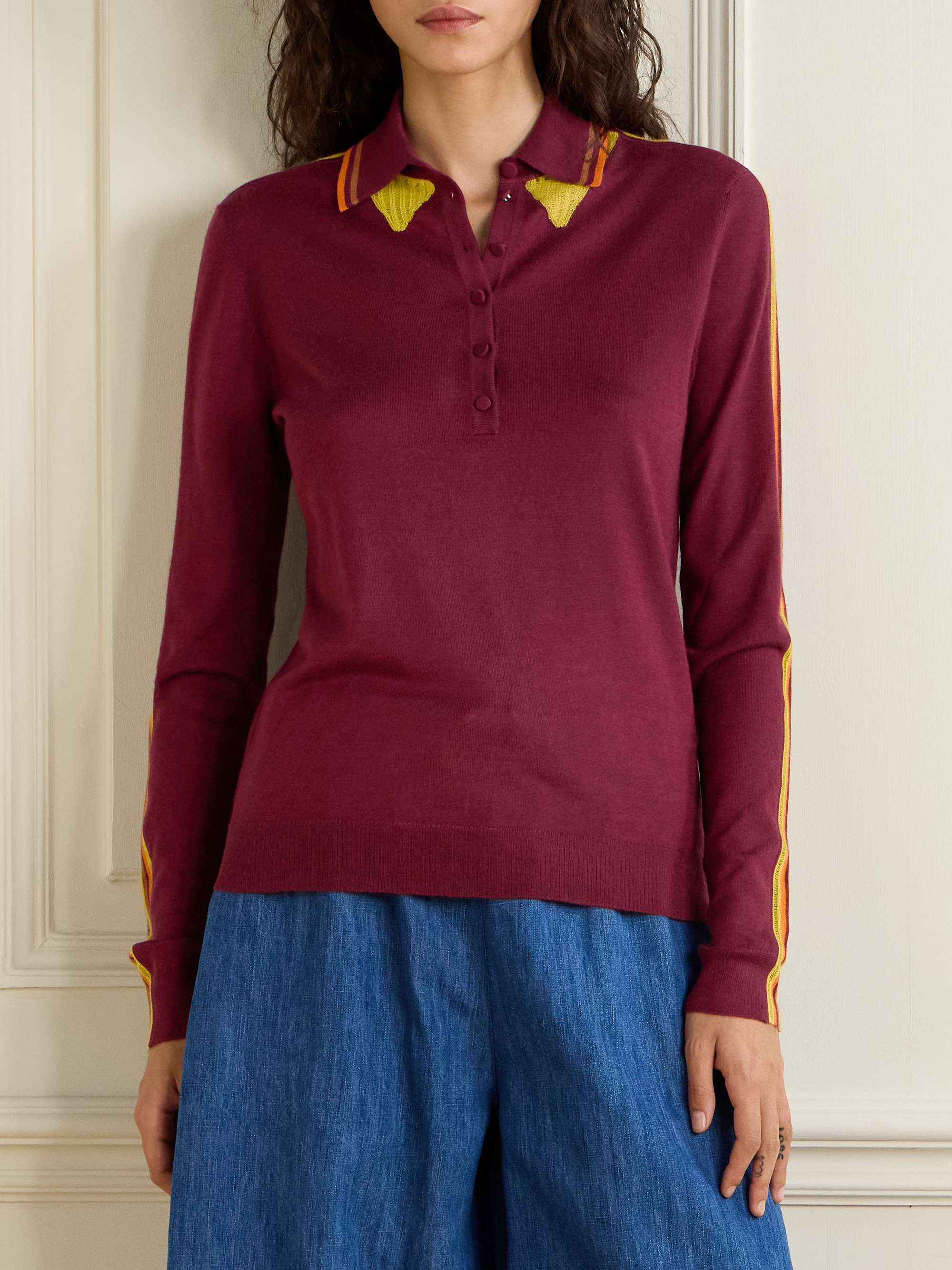 Zorya cashmere and silk-blend polo top view