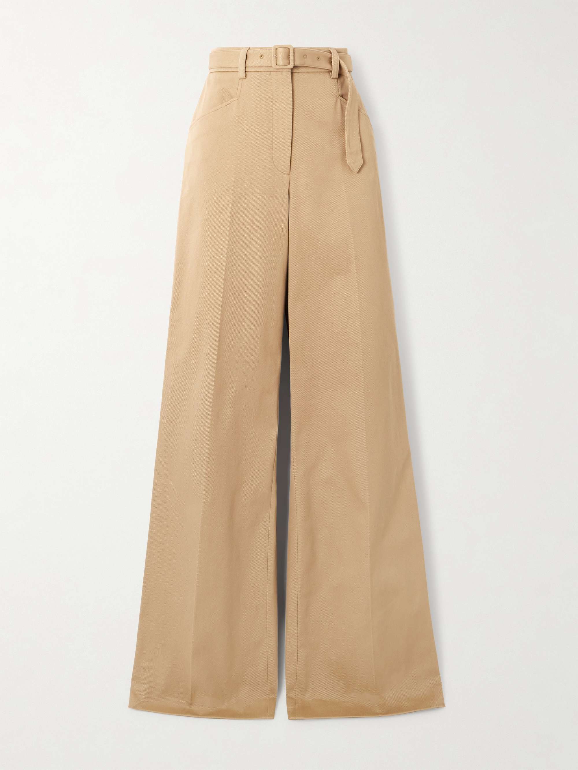 Norman belted cotton-gabardine wide-leg pants view