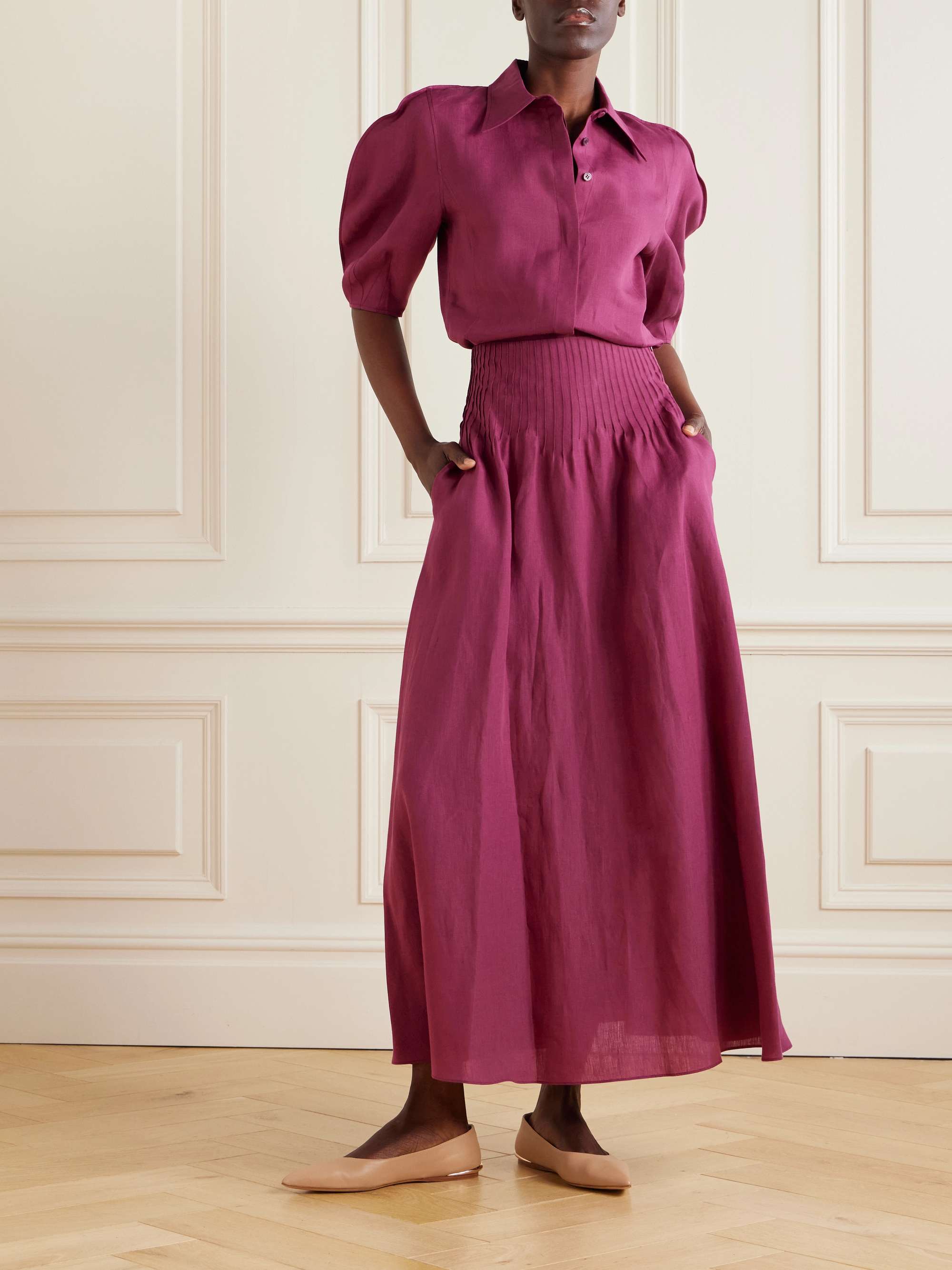 Penelope linen midi skirt view