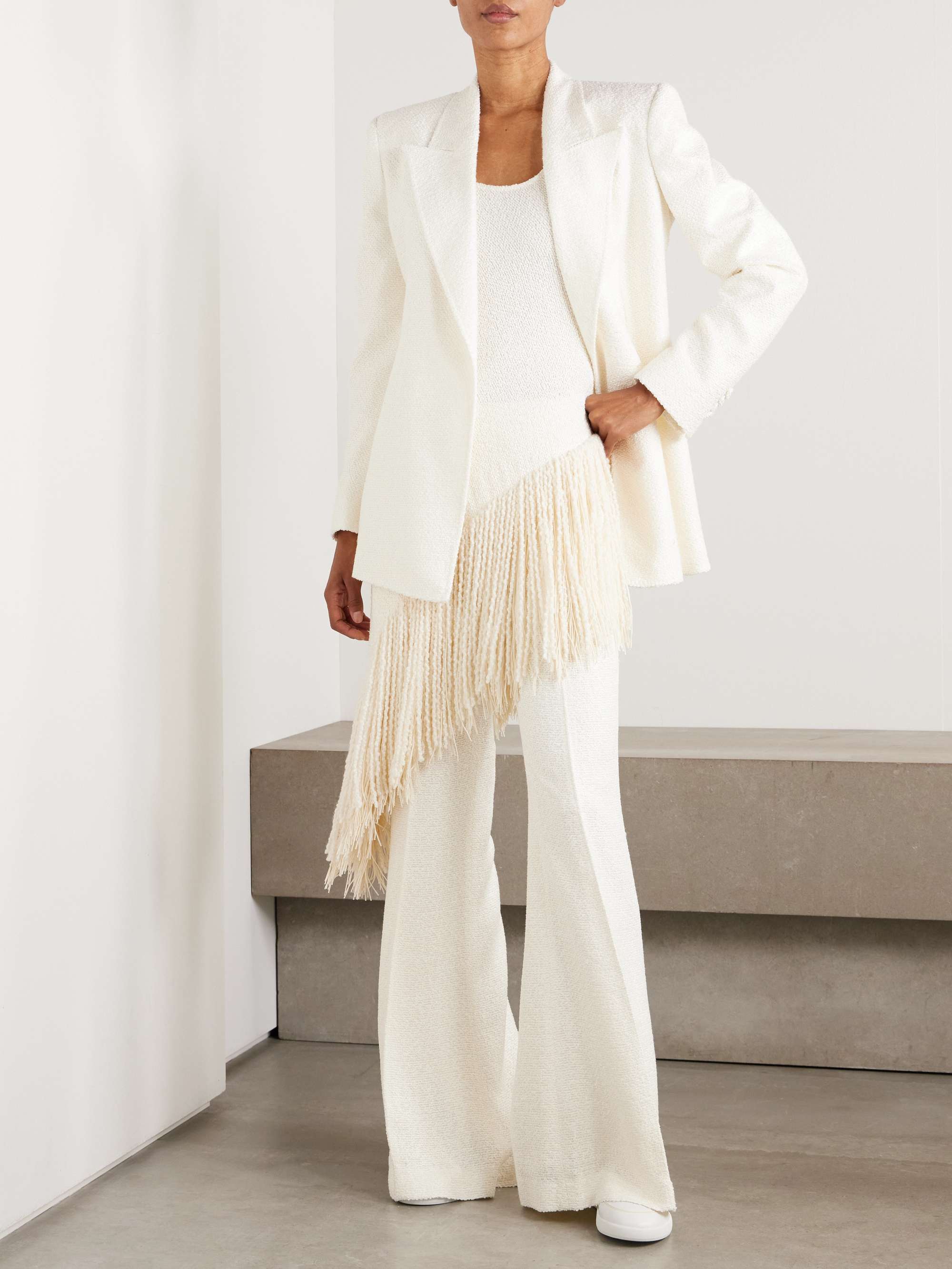 Rhein silk-bouclé flared pants view