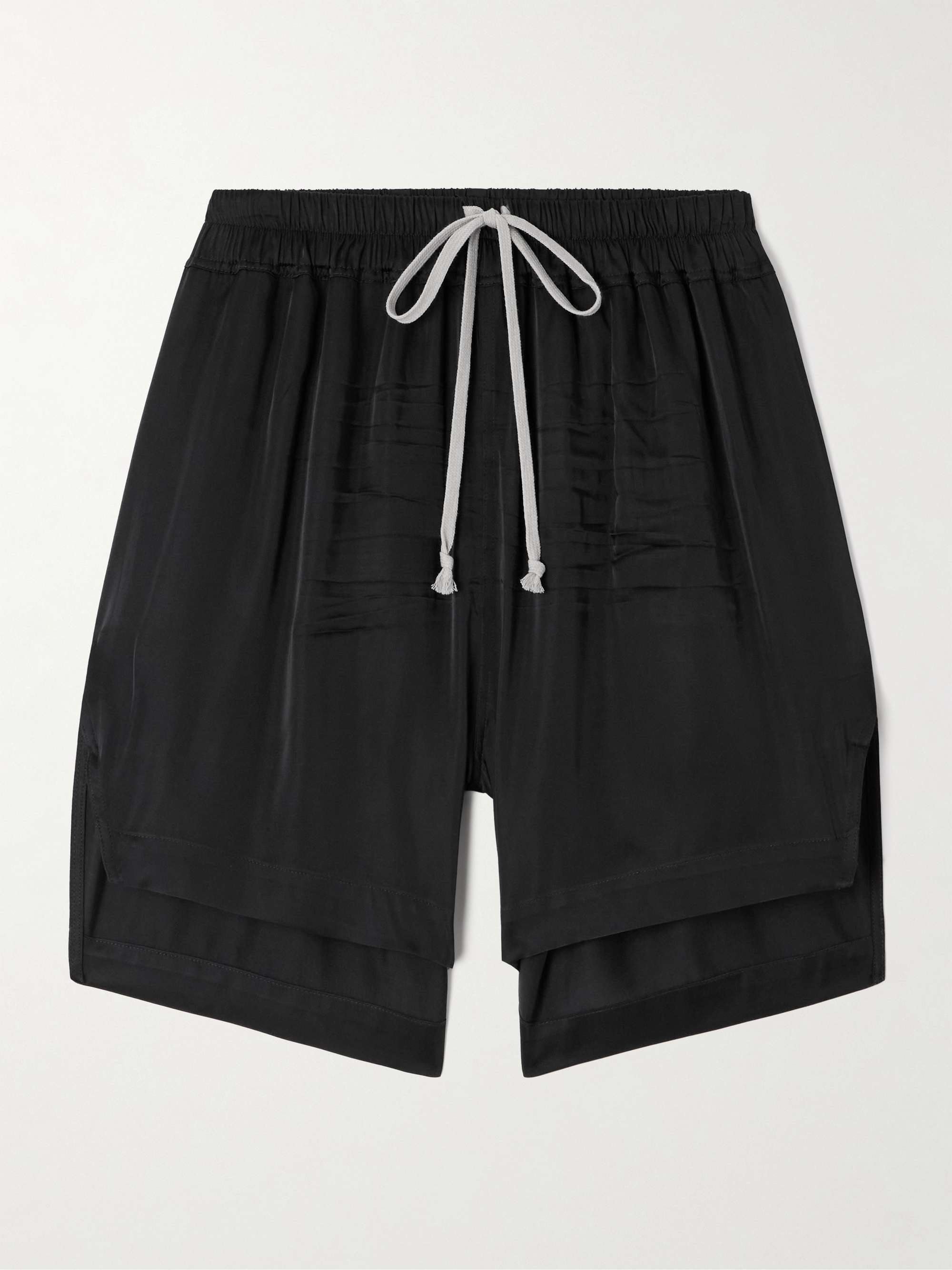 Crinkled-satin shorts view