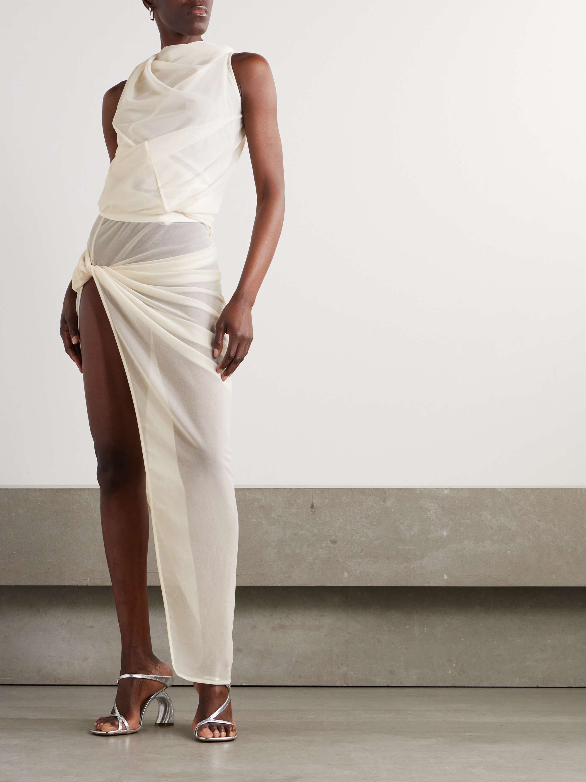 Twist Edfu asymmetric draped jersey maxi skirt view