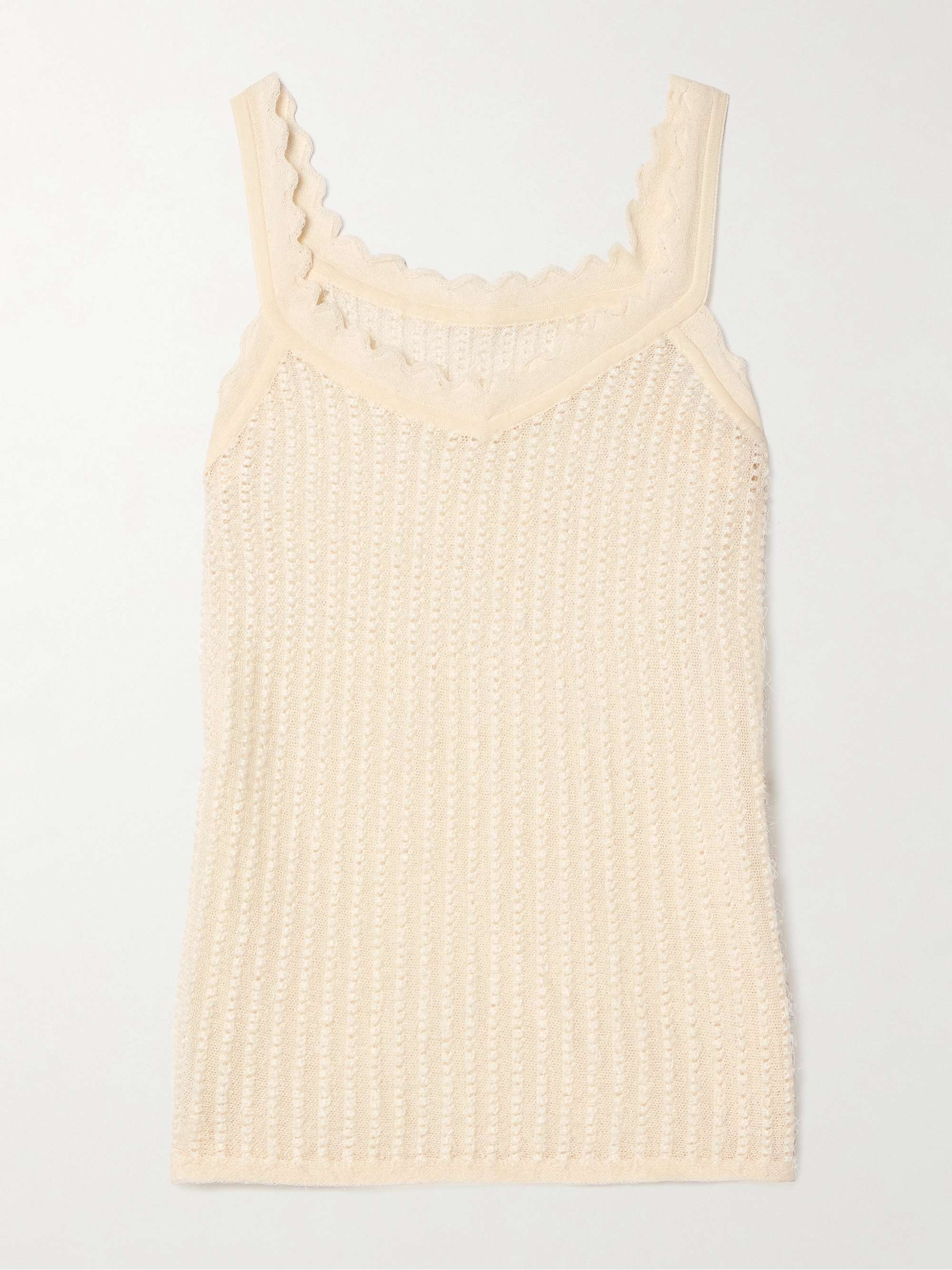 Ennio scalloped pointelle-knit tank view