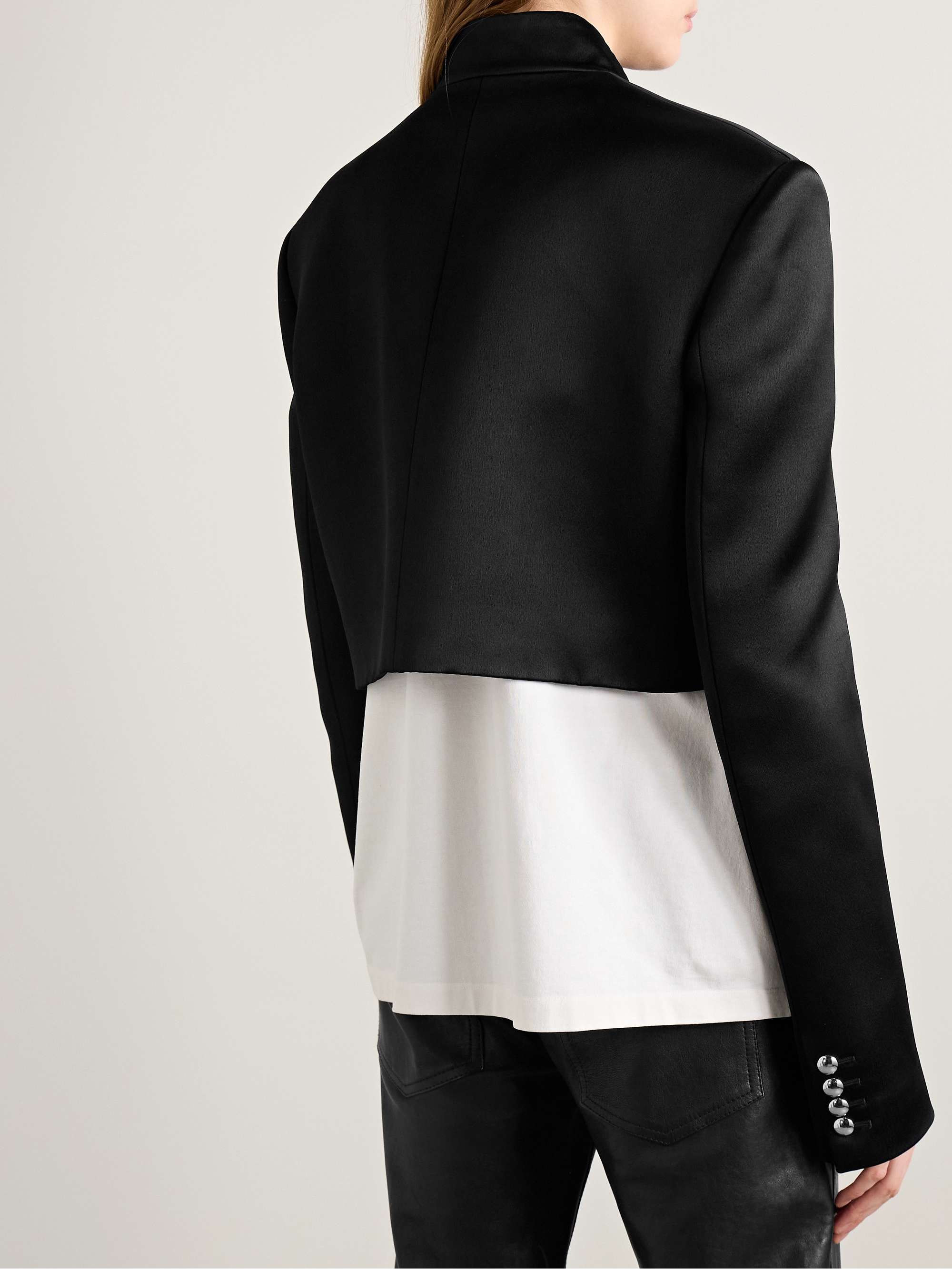 Samuelson cropped duchesse-satin jacket view